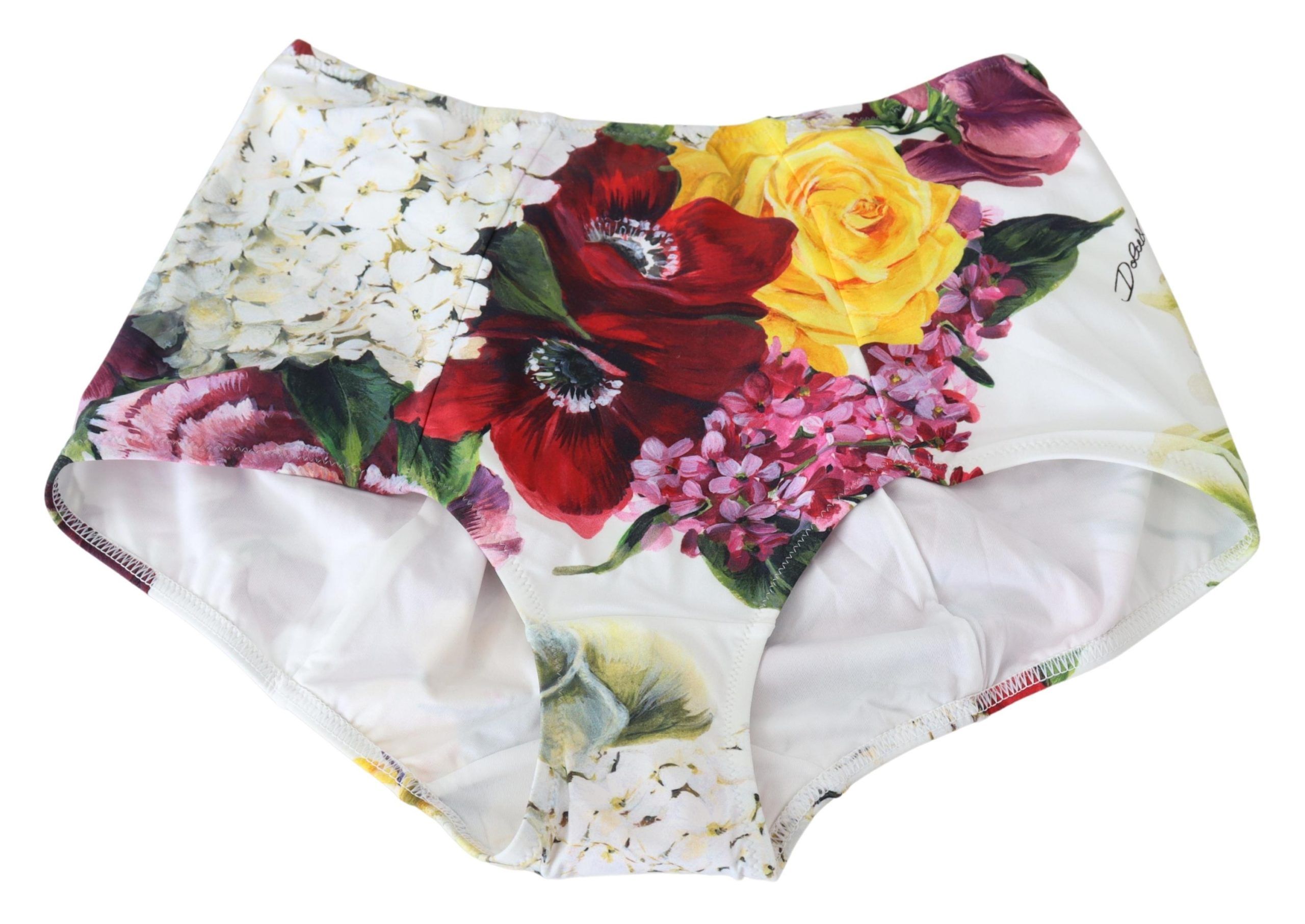 1483409.jpg Elegant White Floral High Waist Bikini Bottom - Image 3