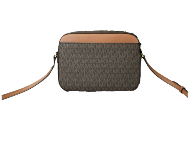 1485897.png Jet Set Item Large East West Signature Leather Zip Chain Crossbody Handbag (Brown PVC/Brown) - Image 2