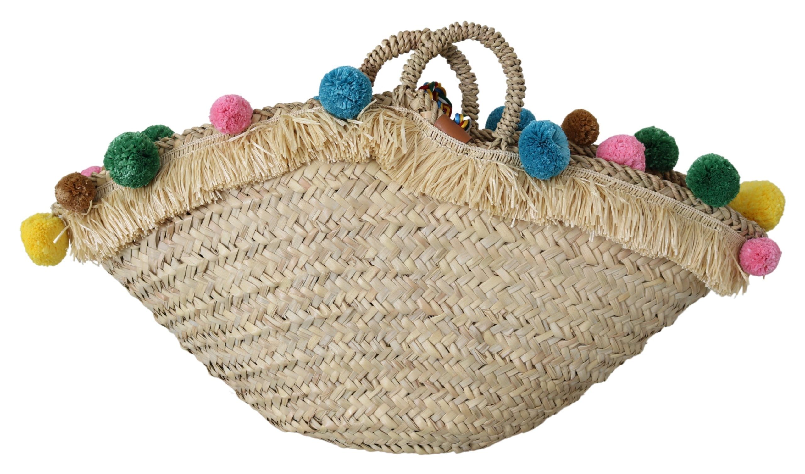 1496728.jpg Elegant Straw and Leather Tote with Crystals - Image 3