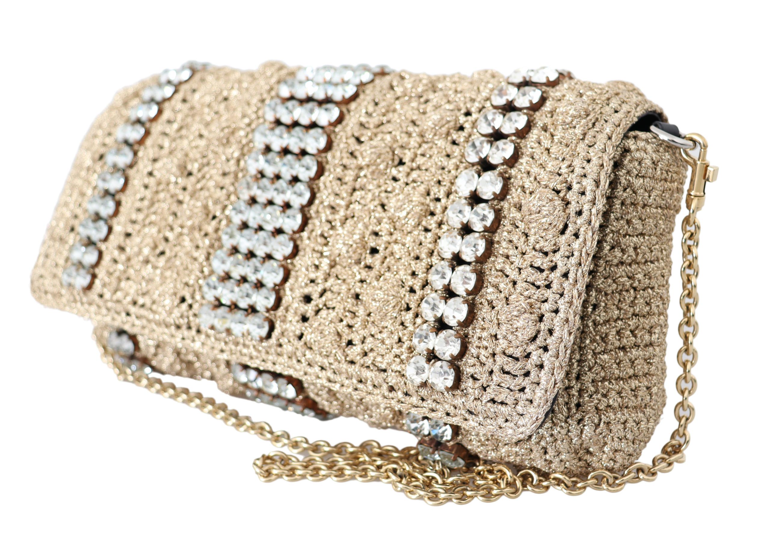 1497654.jpg Exquisite Beige Crossbody Bag with Crystals - Image 2