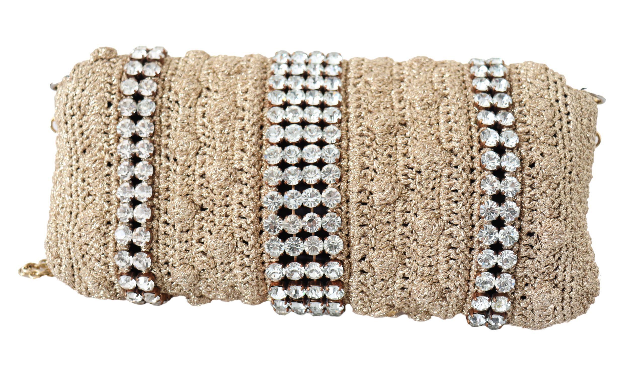 1497655.jpg Exquisite Beige Crossbody Bag with Crystals - Image 3