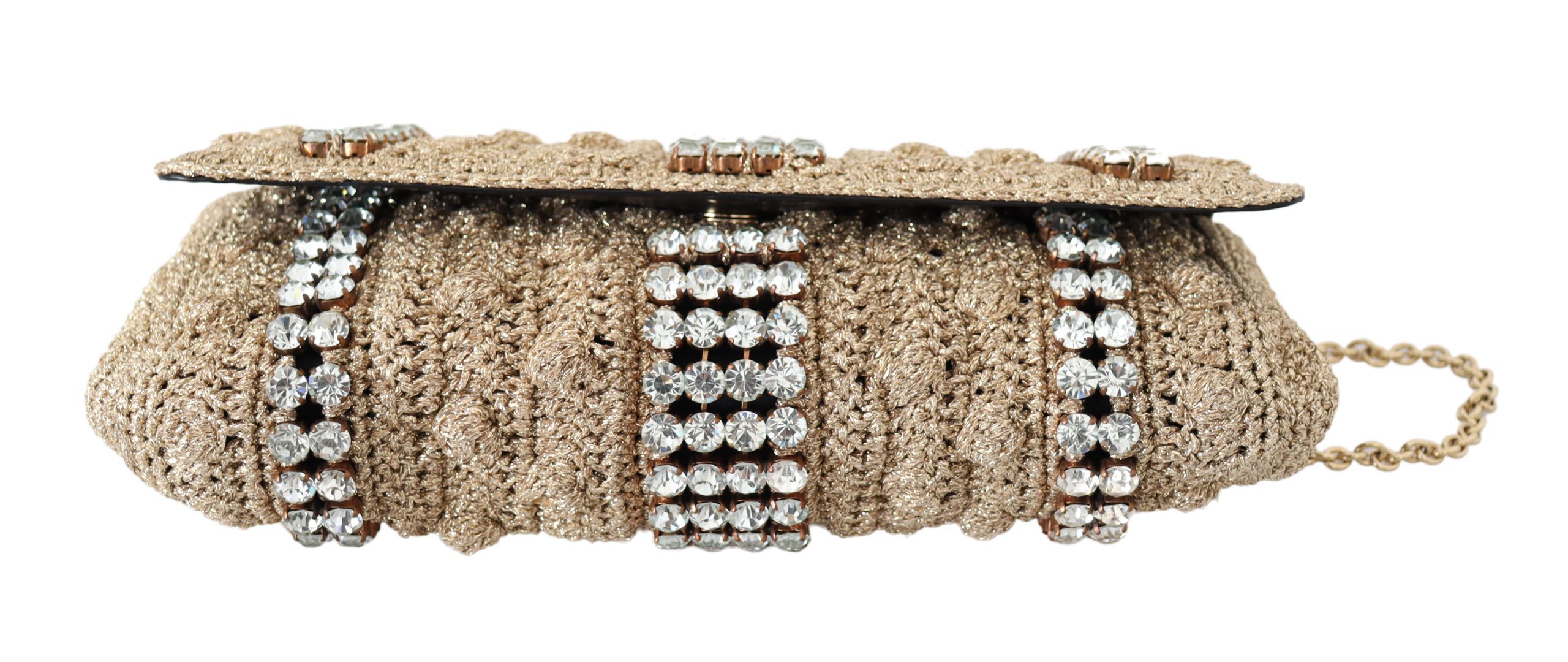 1497656.jpg Exquisite Beige Crossbody Bag with Crystals - Image 4