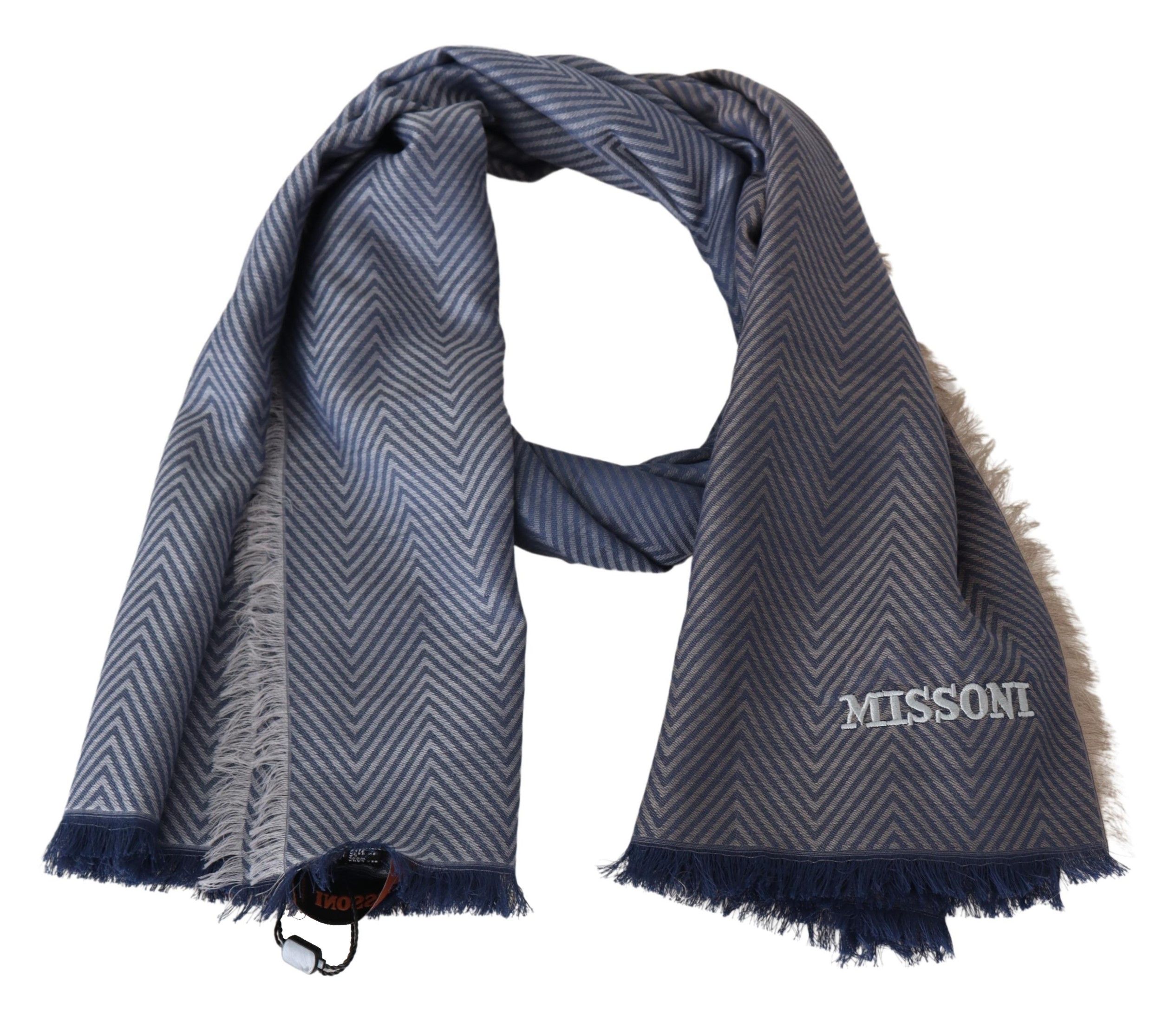 1497897.jpg Elegant Zigzag Wool-Silk Scarf - Image 3