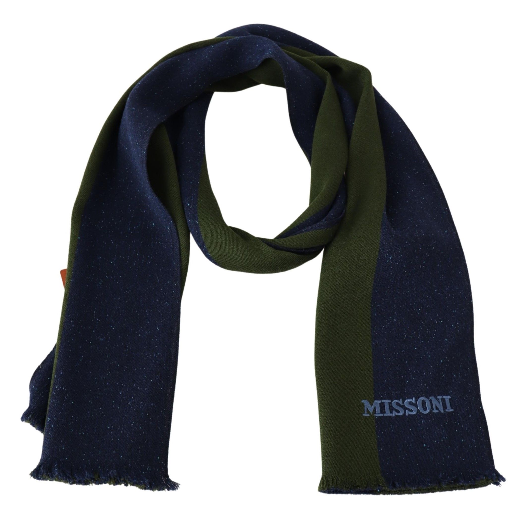 1498210.jpg Authentic Wool Scarf with Stripes and Logo Embroidery - Image 3