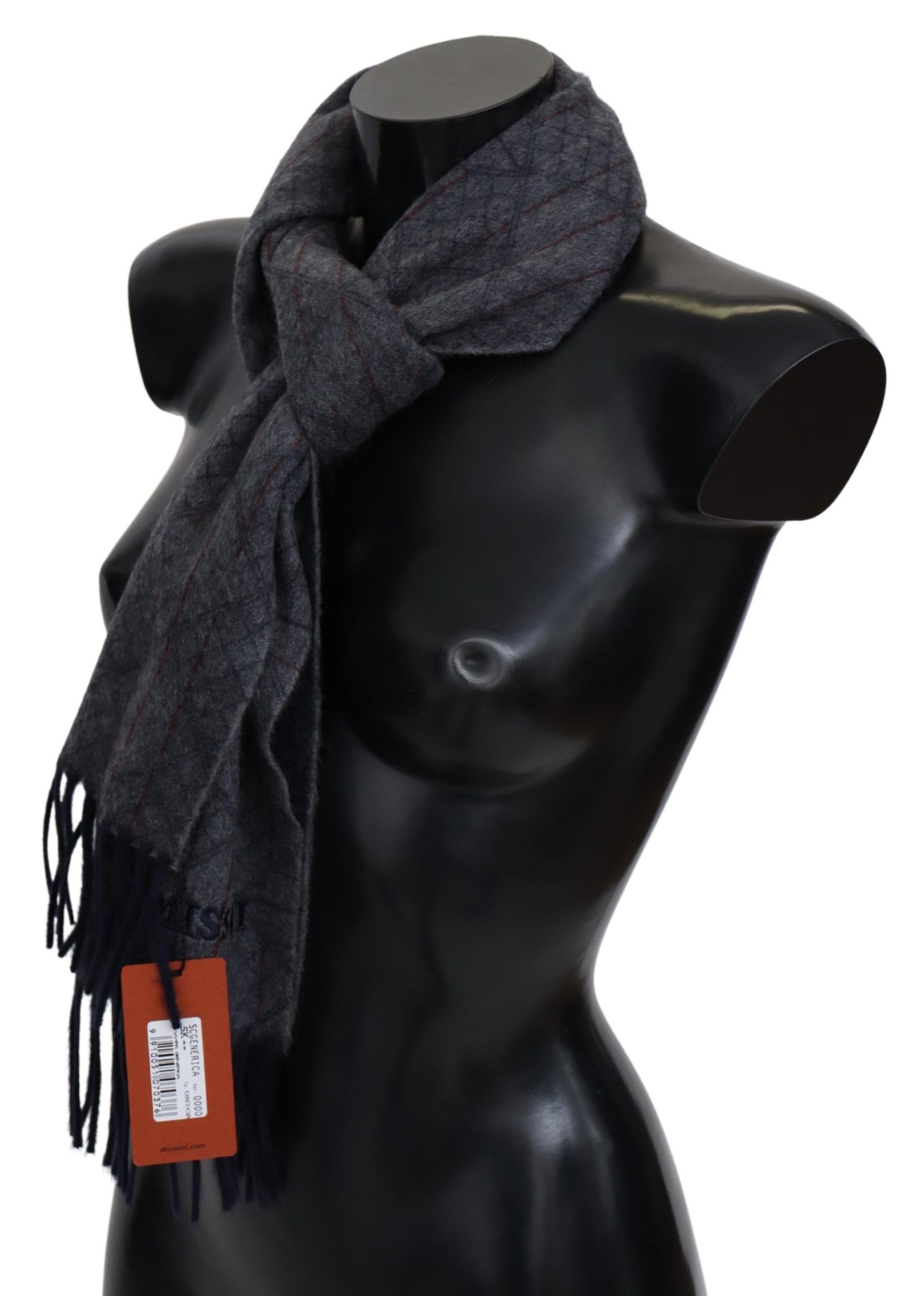 1516292.jpg Elegant Cashmere Patterned Scarf with Logo Embroidery - Image 2