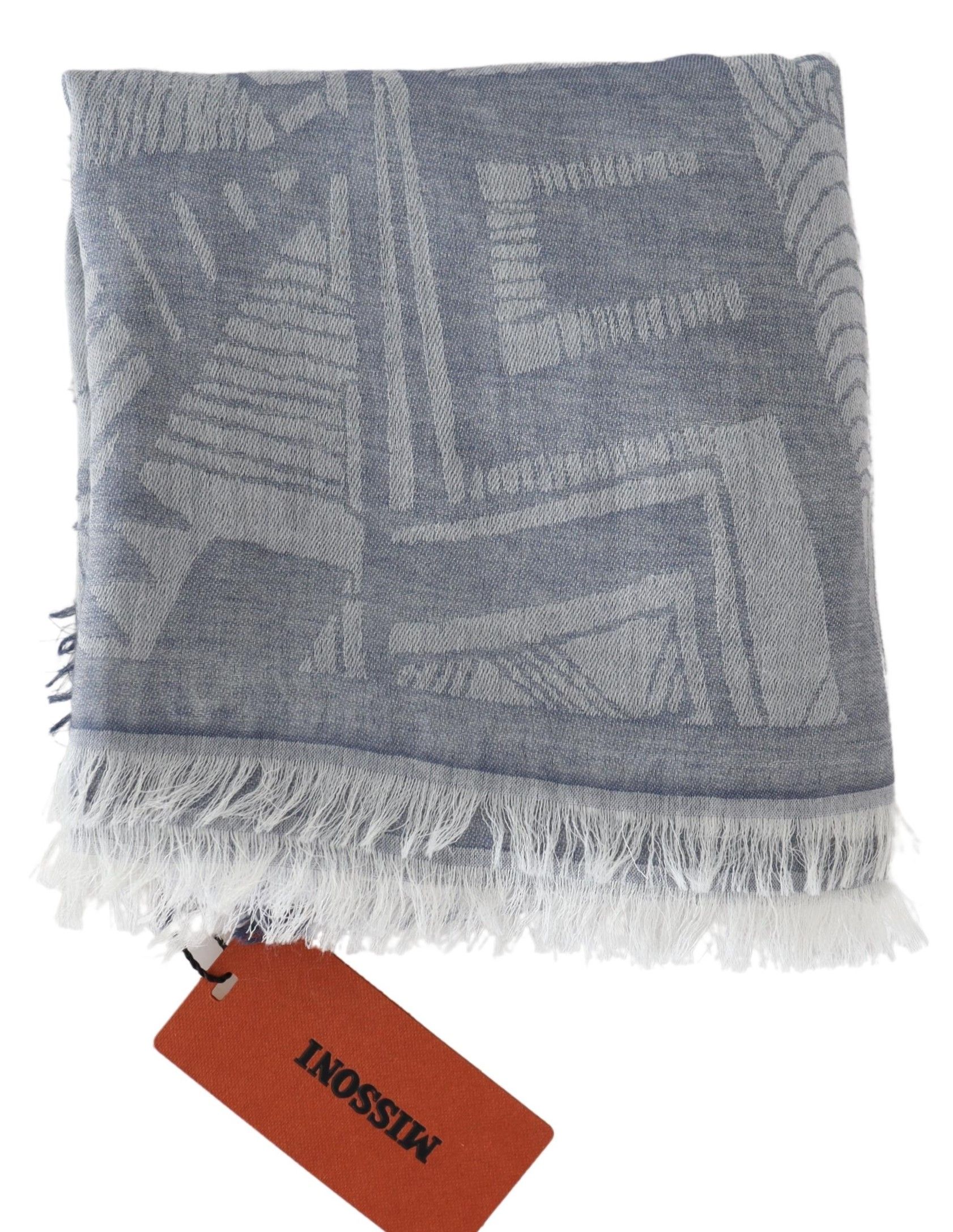 1516613.jpg Elegant Cashmere Fringed Scarf in Gray - Image 2