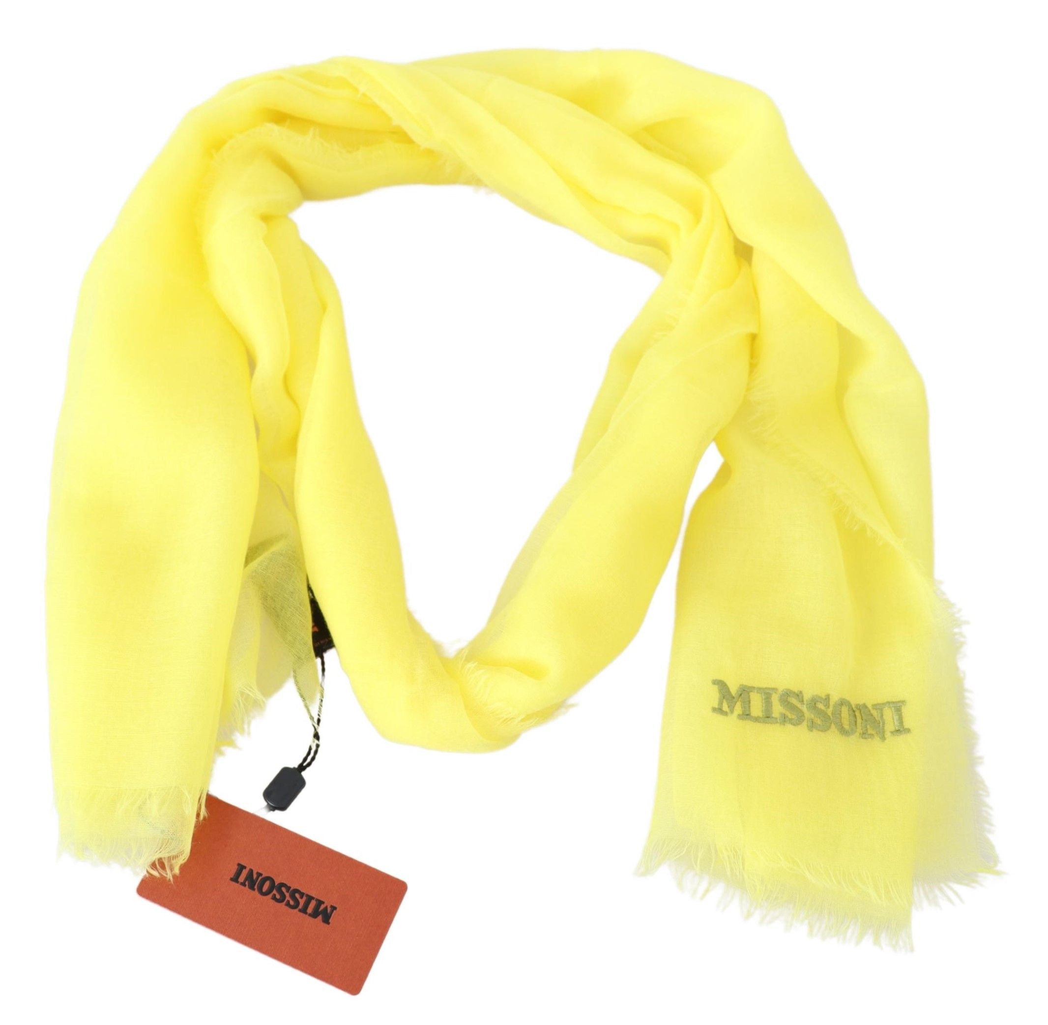 1516672.jpg Opulent Cashmere Unisex Scarf In Vibrant Yellow - Image 2