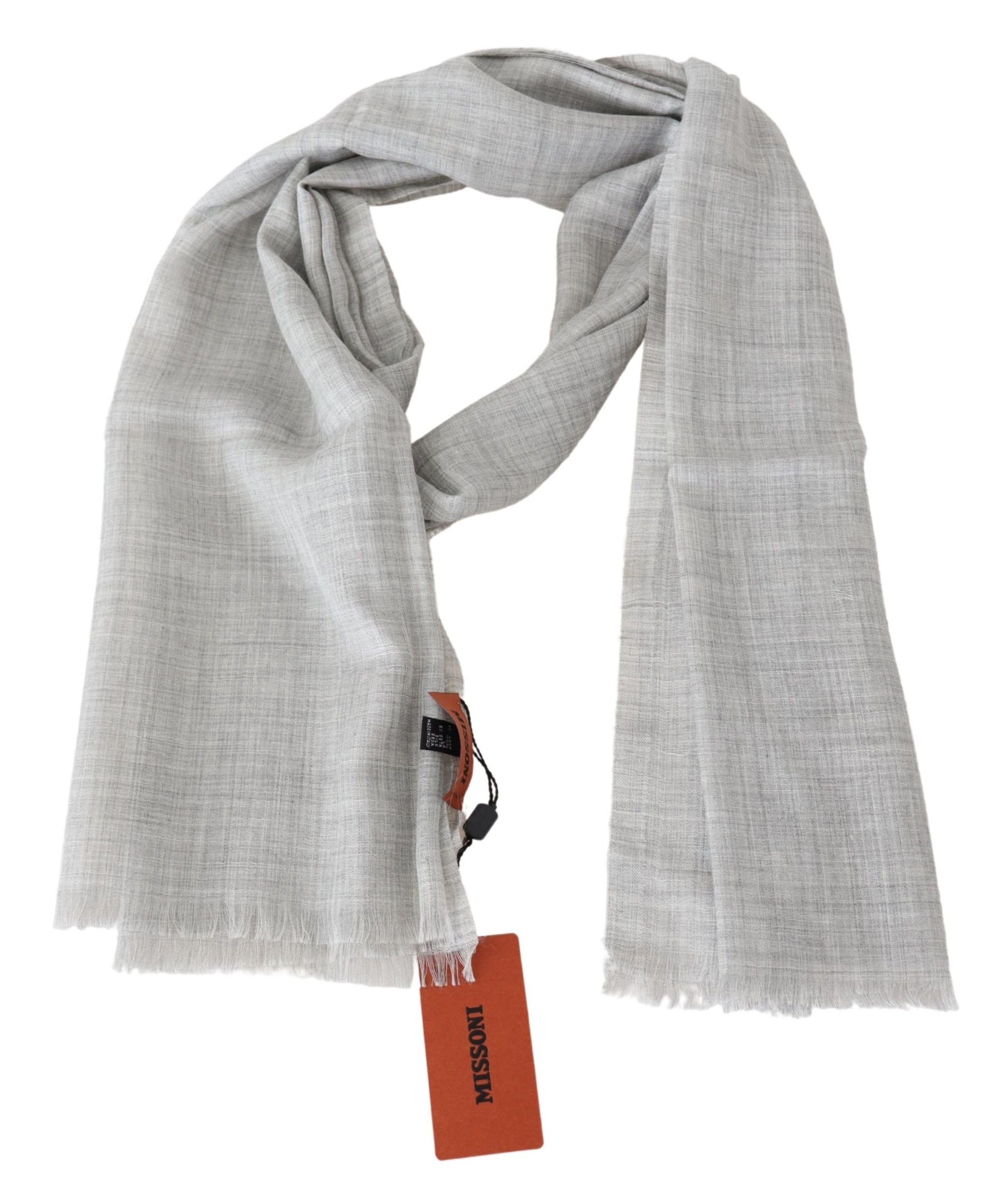 1516703.jpg Elegant Beige Wool Silk Unisex Scarf - Image 2