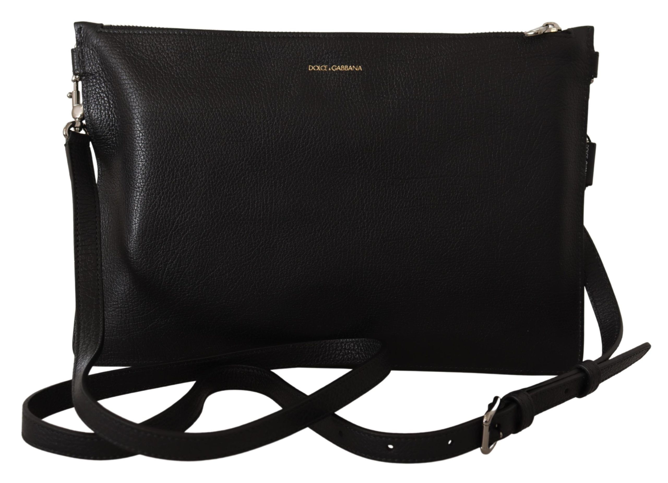 1517303.jpg Elegant Black Leather Sling Shoulder Bag - Image 3