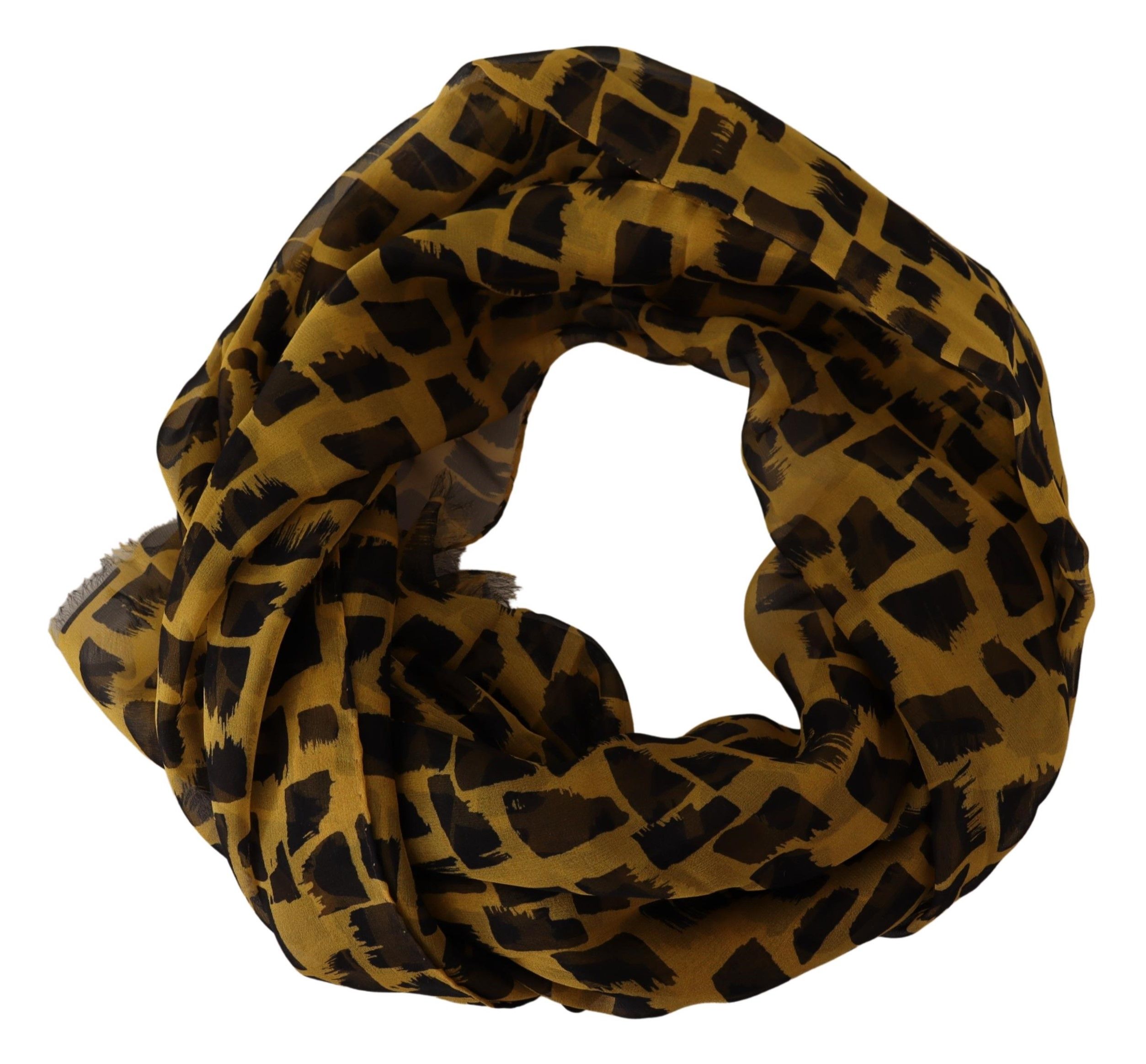 1524939.jpg Elegant Silk Scarf in Yellow & Black - Image 2