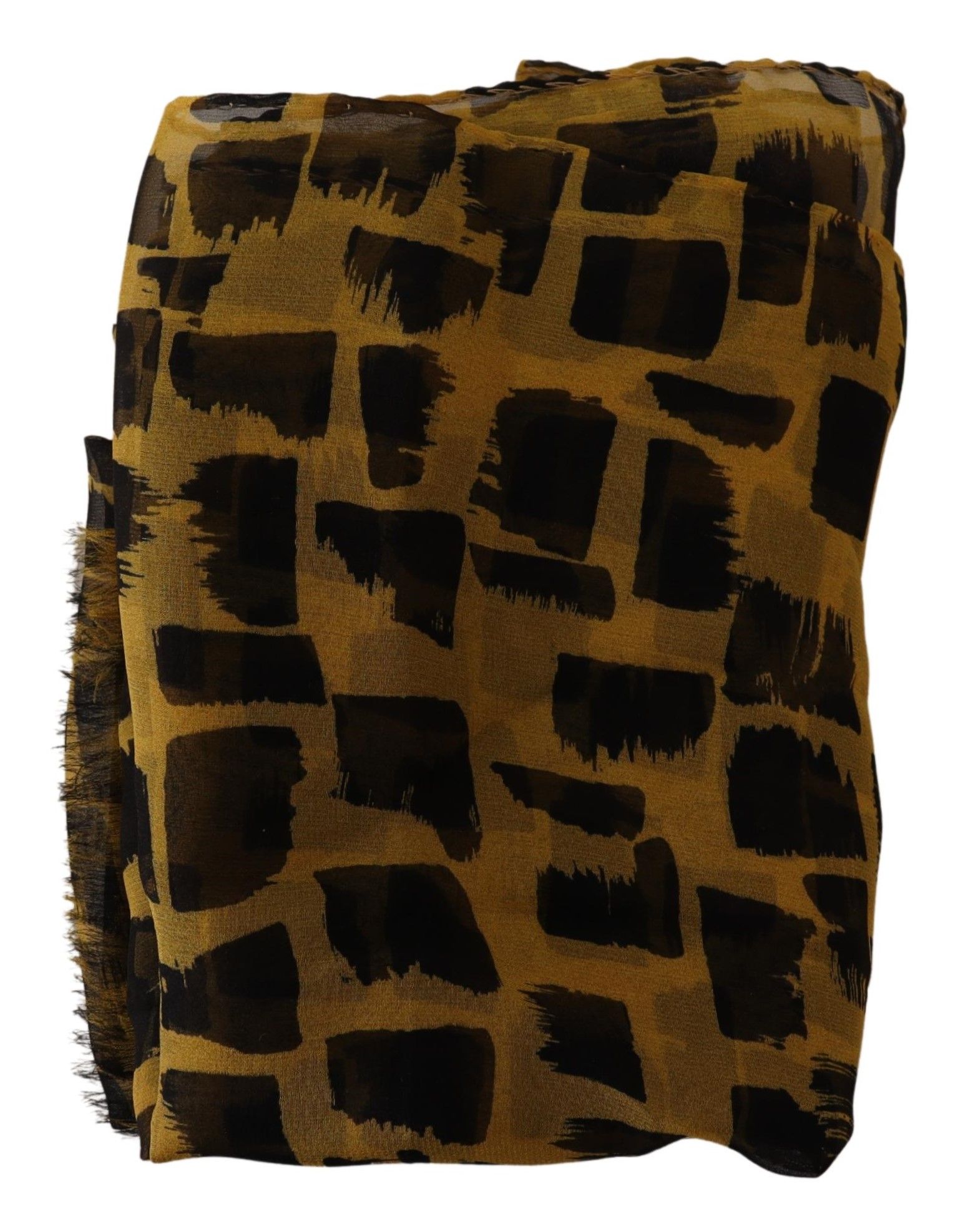 1524940.jpg Elegant Silk Scarf in Yellow & Black - Image 3