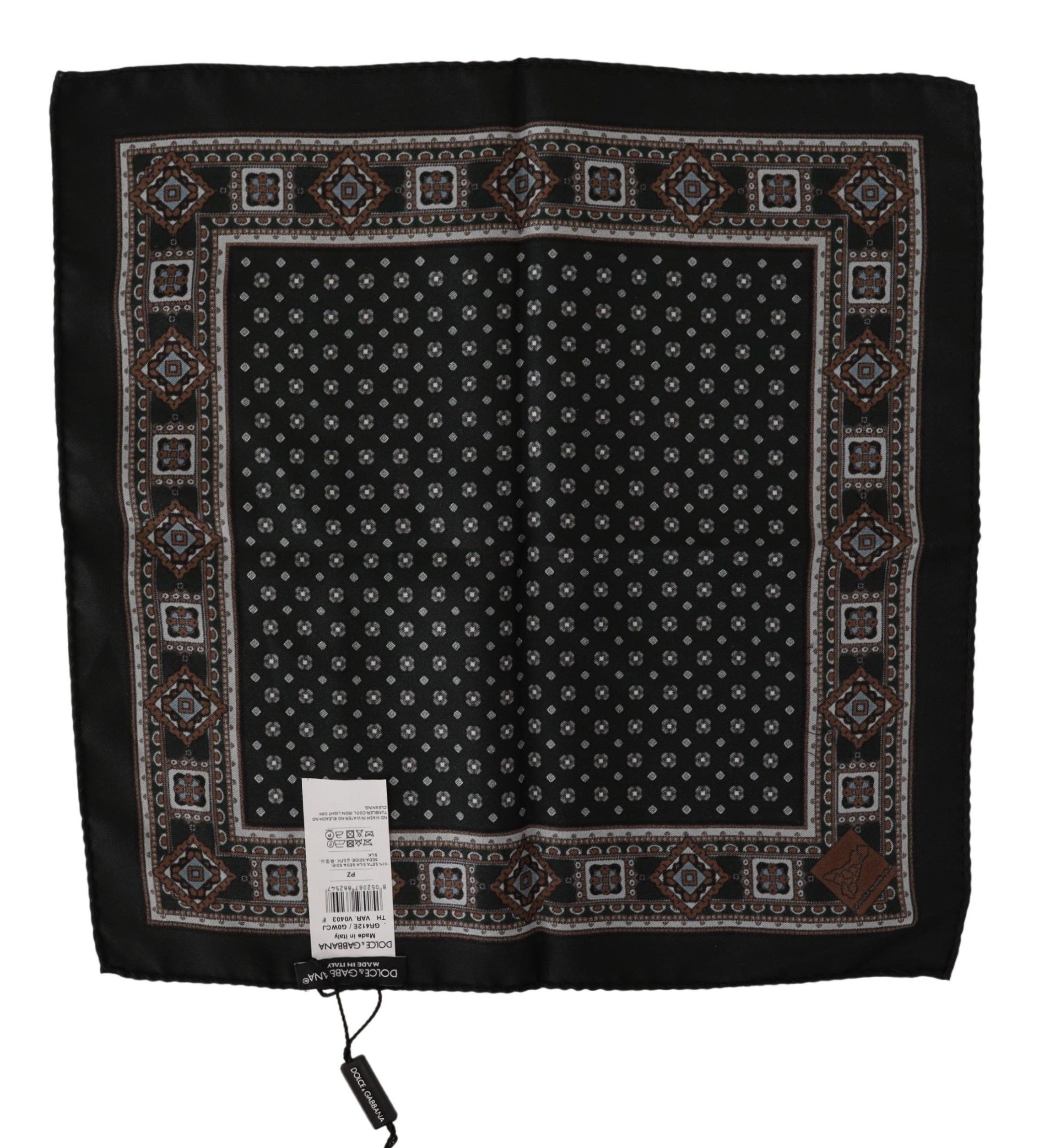 1525425.jpg Elegant Black Silk Pocket Square - Image 2