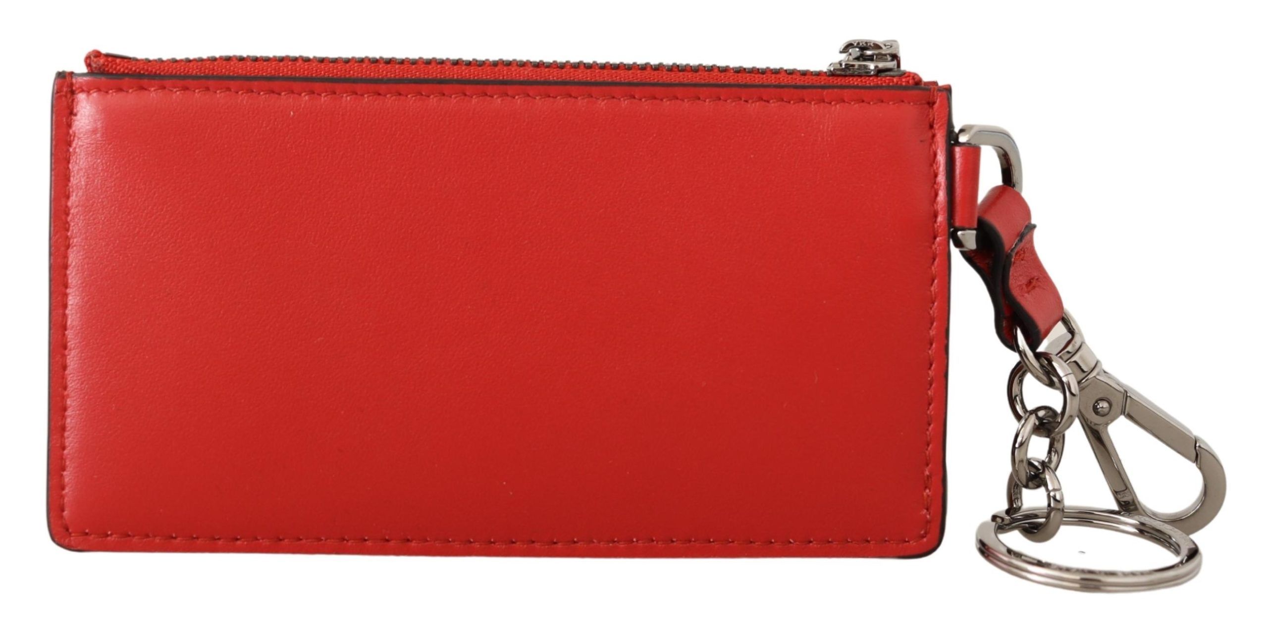 1529742.jpg Elegant Leather Keychain in Vibrant Red - Image 2