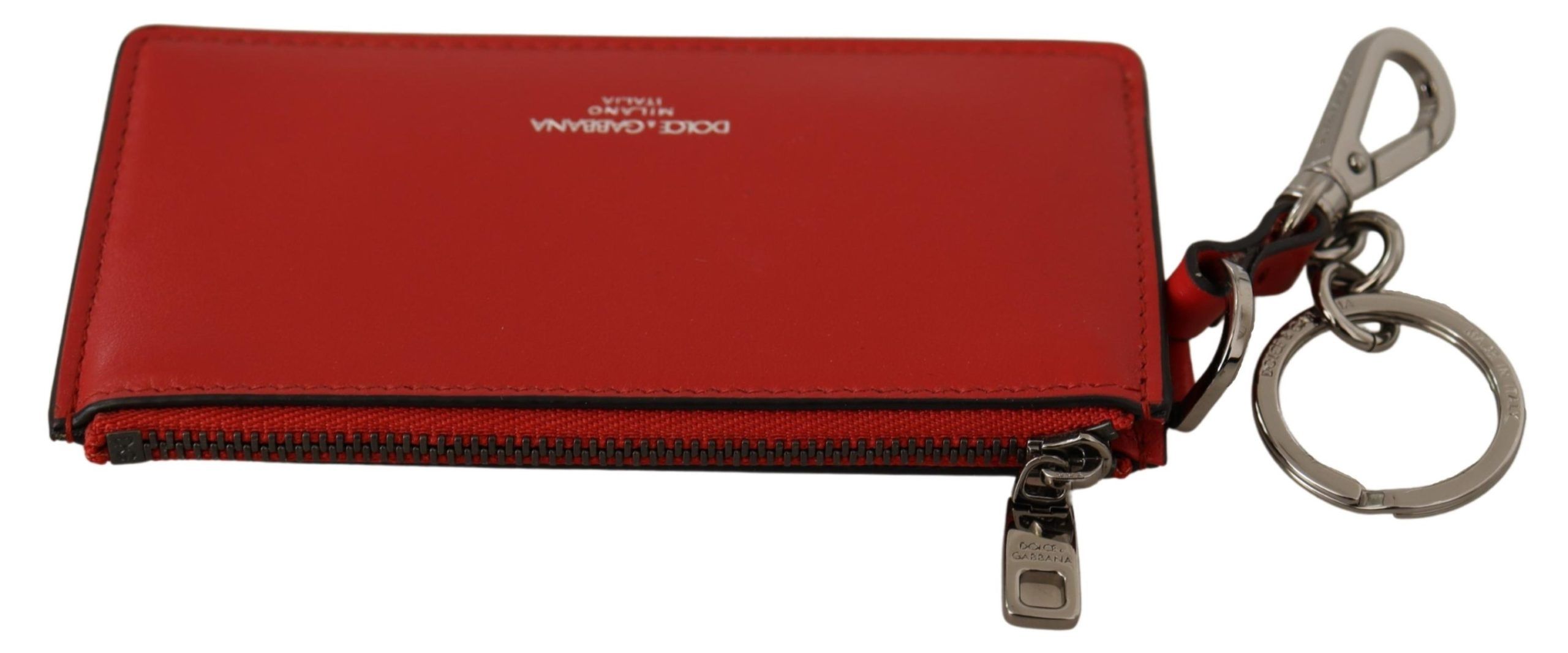 1529743.jpg Elegant Leather Keychain in Vibrant Red - Image 3