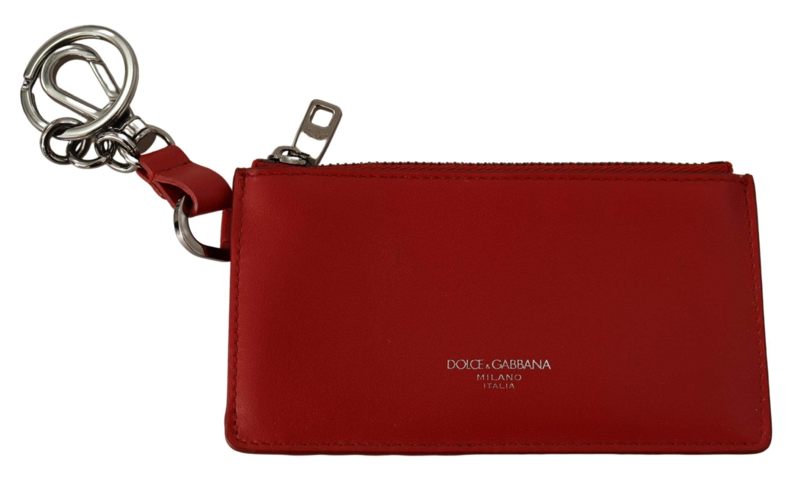1529744.jpg Elegant Leather Keychain in Vibrant Red - Image 4