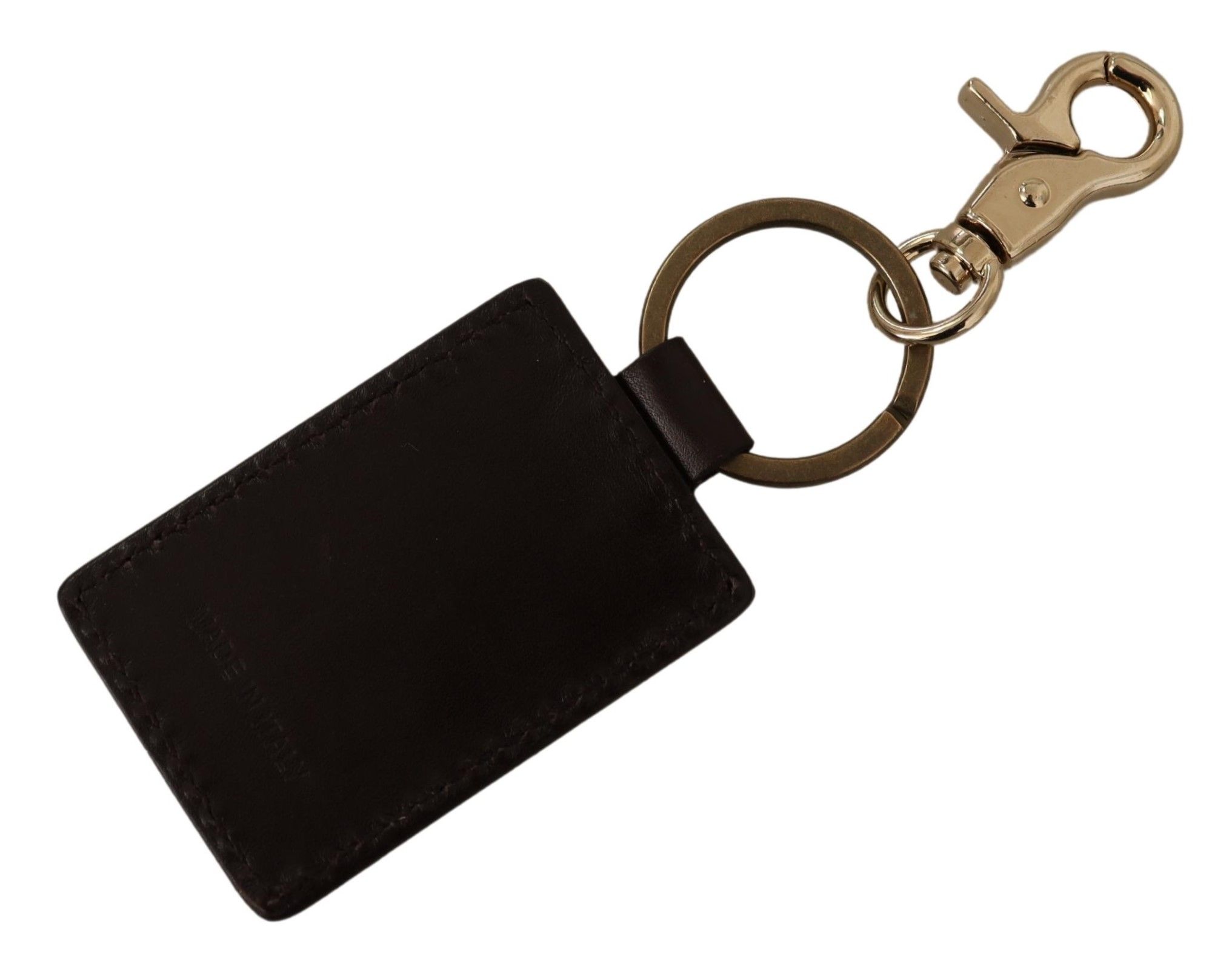 1529759.jpg Elegant Unisex Leather Keyring with Gold Detail - Image 2
