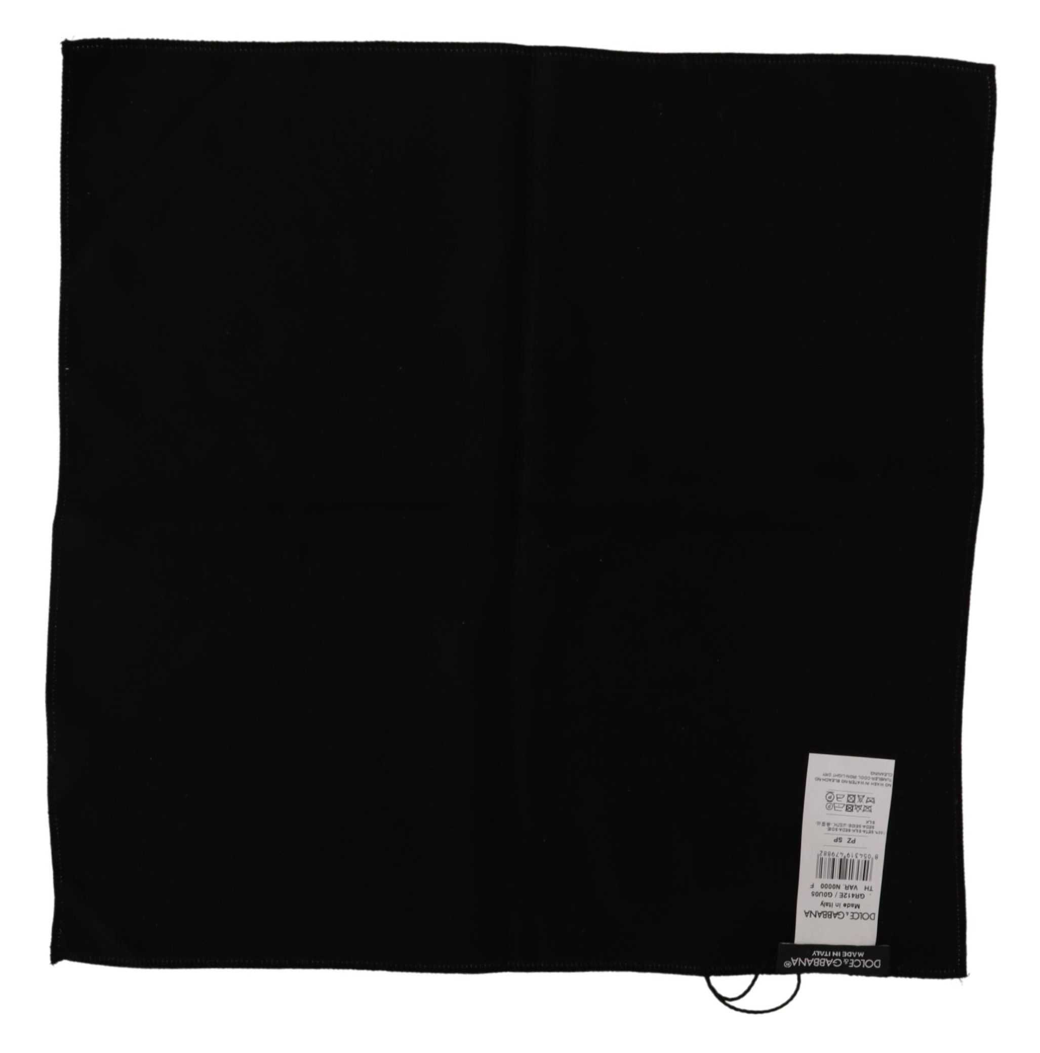 1534007.jpg Elegant Black Silk Pocket Square - Image 3