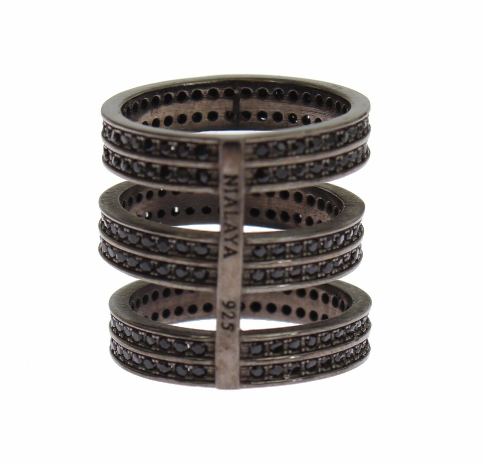 1552582.jpg Chic Black Crystal Sterling Silver Ring - Image 4