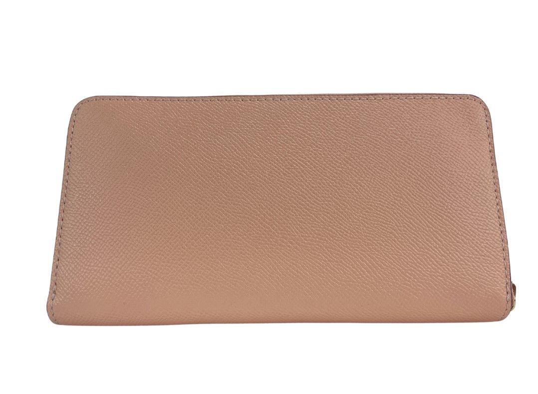 1558134.jpg (C3441) Long Faded Blush Crossgrain Leather Zip Around Wristlet Wallet - Image 2