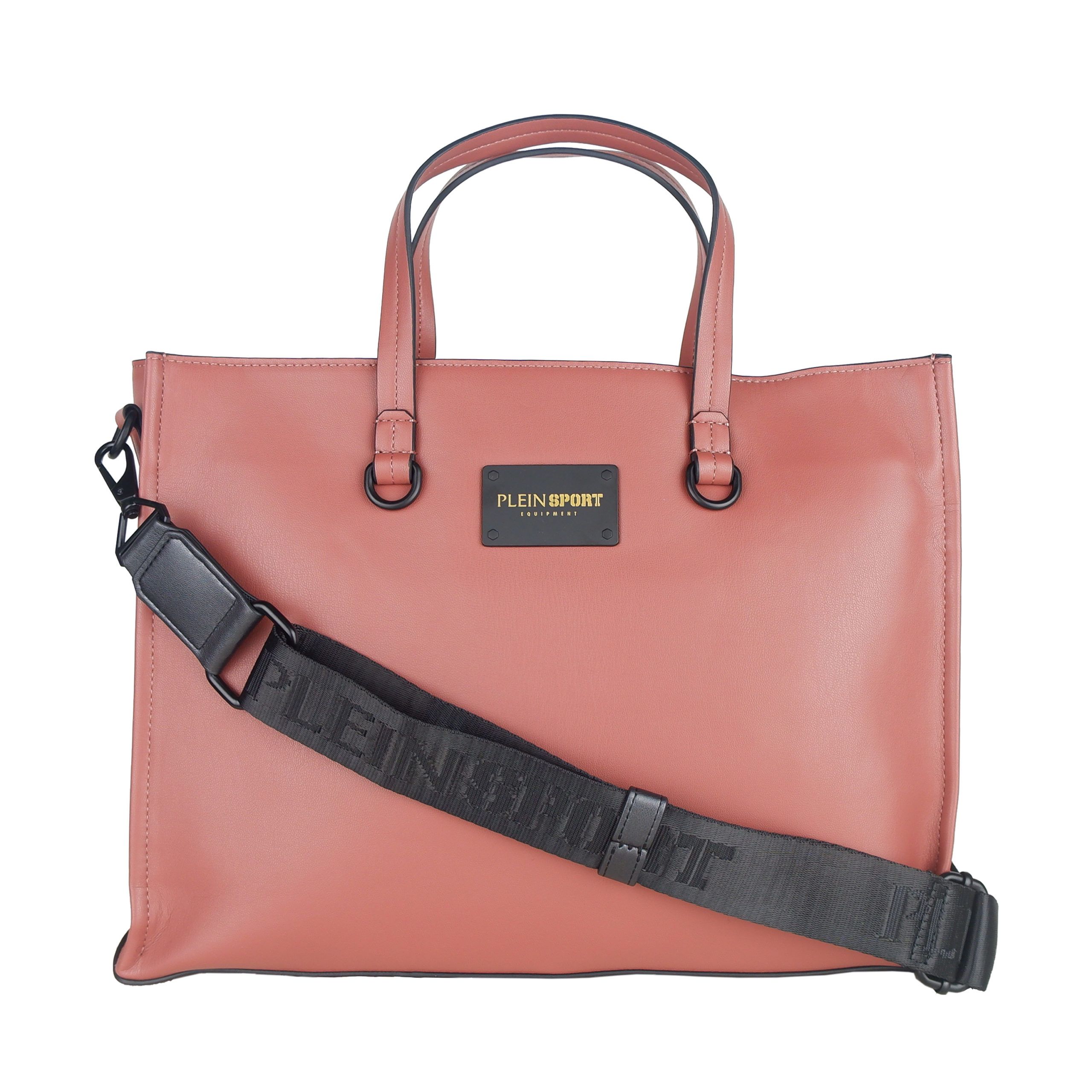 1566529.jpg Chic Pink Eco-Leather Shopper with Embossed Logo - Image 2
