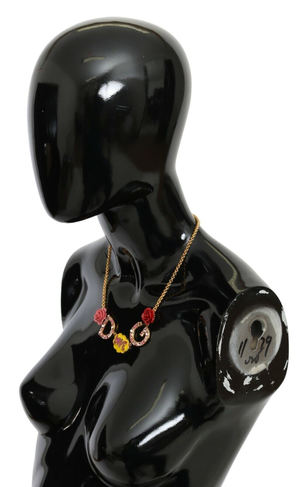 1568276.jpg Gold Crystal Charm Statement Necklace - Image 2