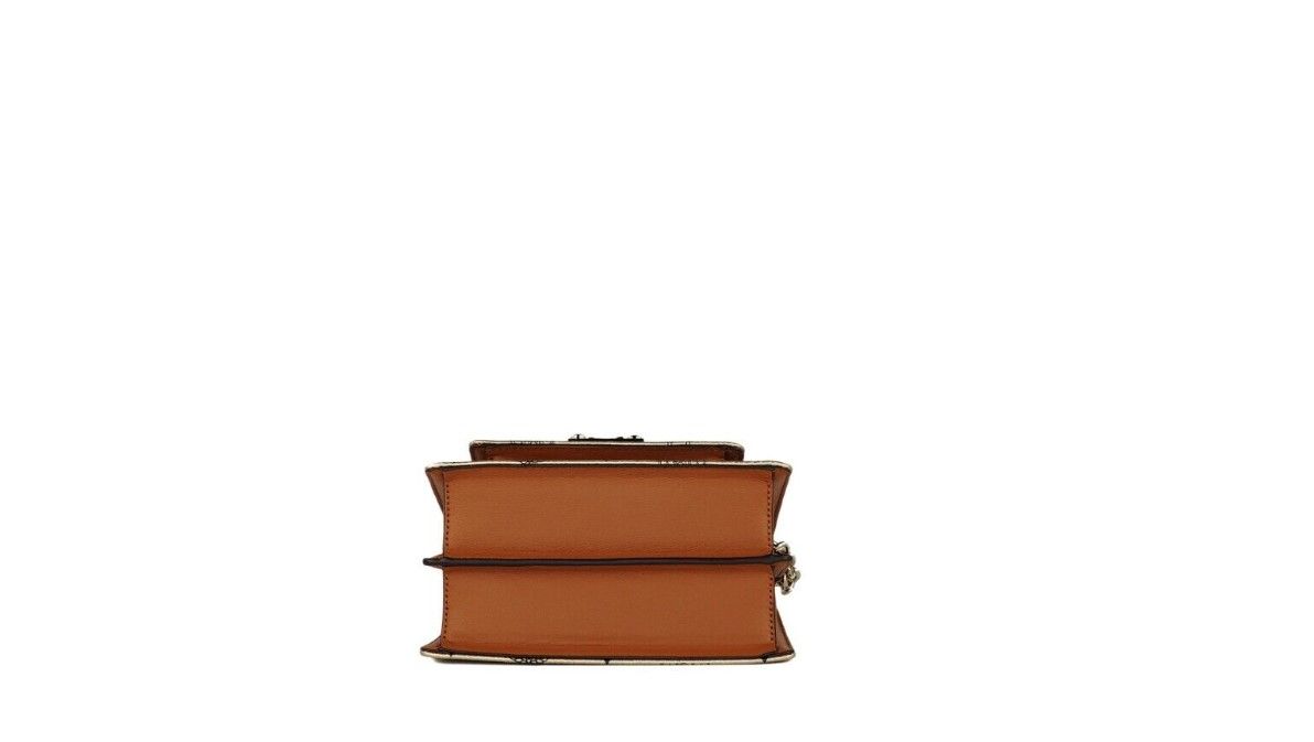 1572854.jpg Signature Berlin Gold Diamond Logo Leather Mini Flap Lock Crossbody Handbag - Image 3