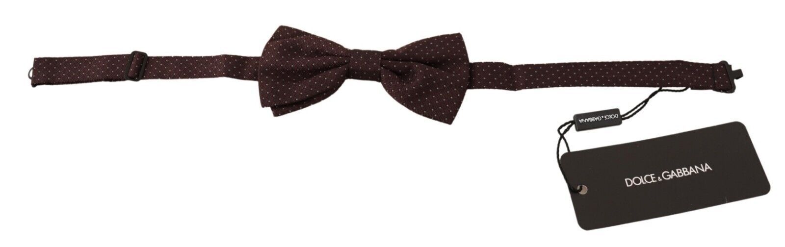 1579802.jpg Elegant Brown Dot Pattern Silk Bow Tie - Image 3