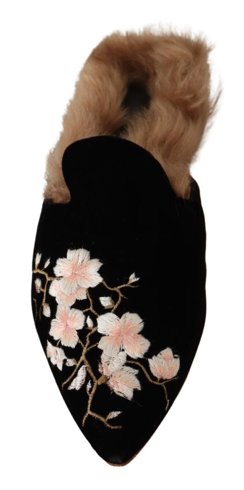 1583447.jpg Chic Black Velvet Floral Embroidered Slides - Image 4