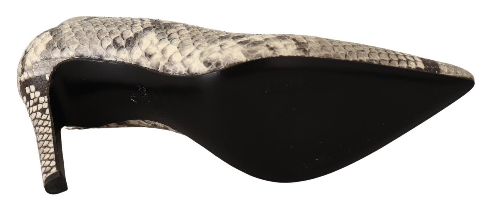 1583452.jpg Chic Gray Snake Print Leather Heels - Image 3