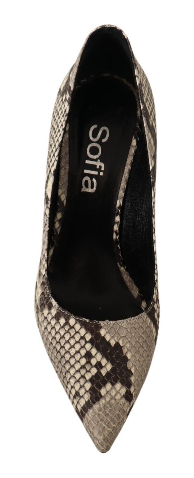 1583453.jpg Chic Gray Snake Print Leather Heels - Image 4