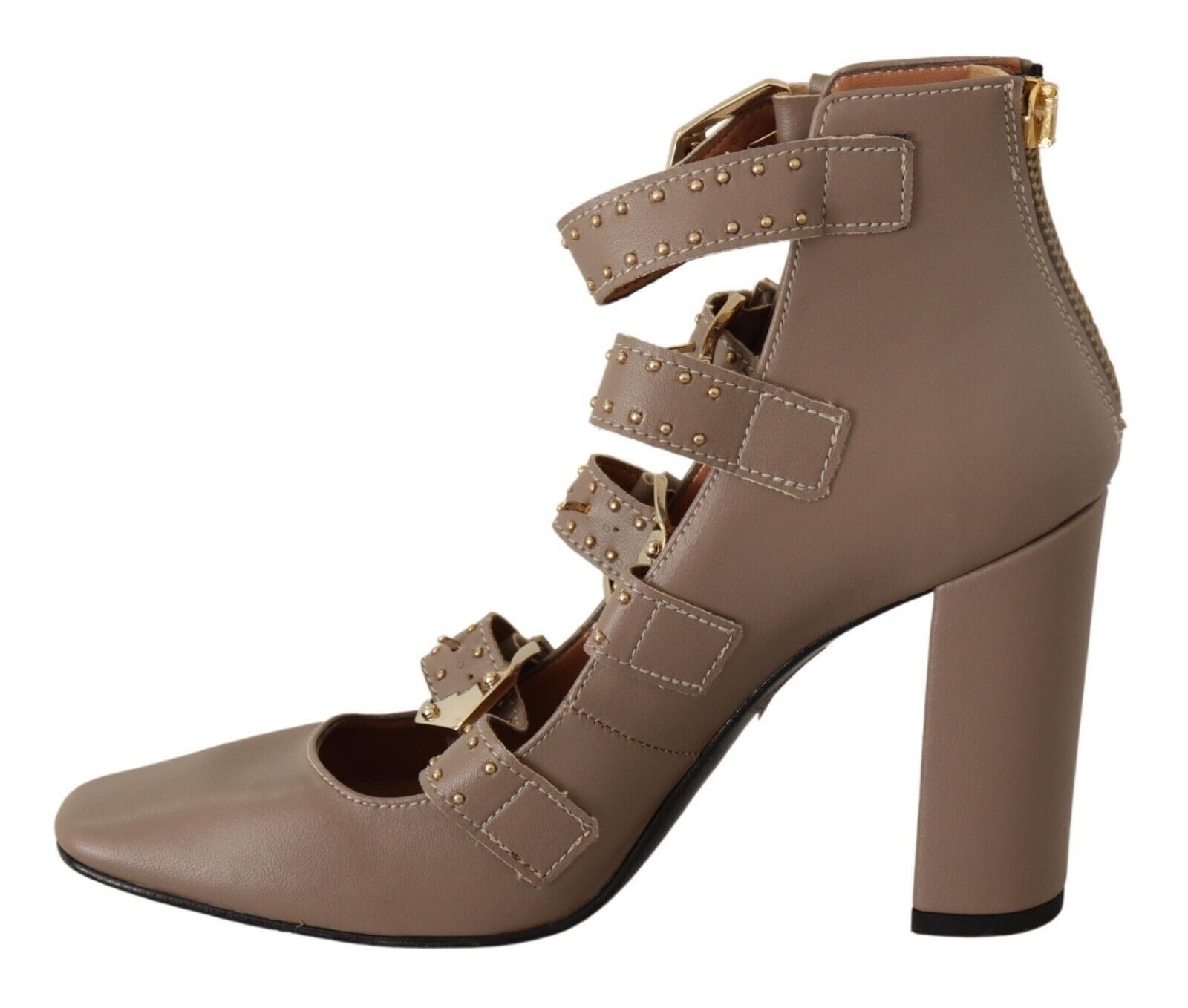 1583524.jpg Elegant Leather Multi-Buckle Heels in Brown - Image 2