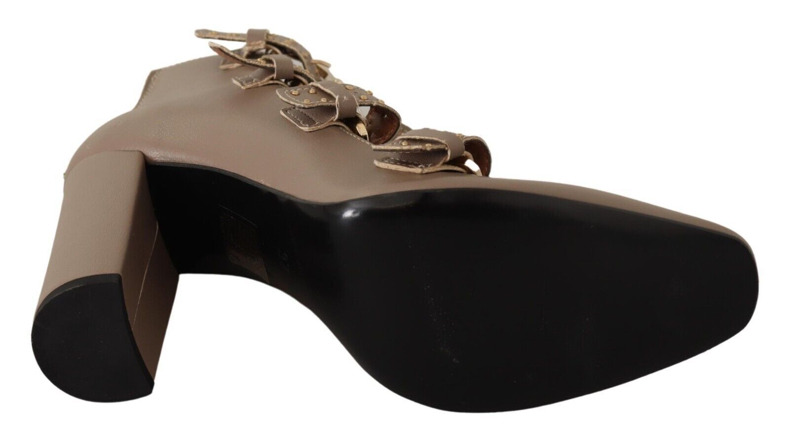 1583525.jpg Elegant Leather Multi-Buckle Heels in Brown - Image 3
