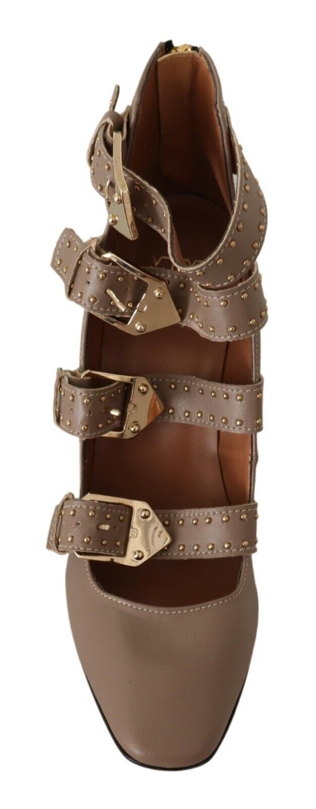 1583526.jpg Elegant Leather Multi-Buckle Heels in Brown - Image 4