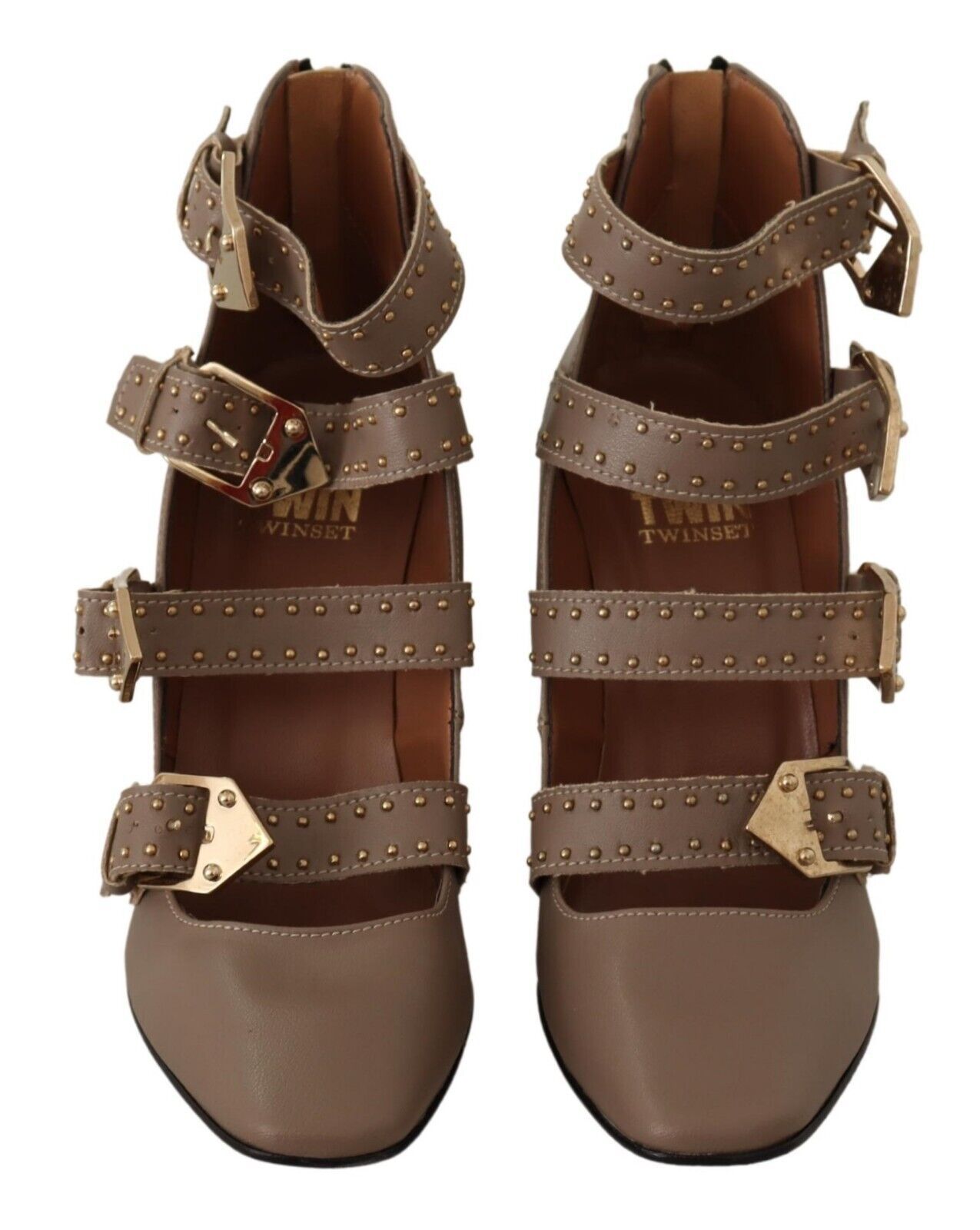 1583690.jpg Elegant Leather Multi-Buckle Heels in Brown - Image 6