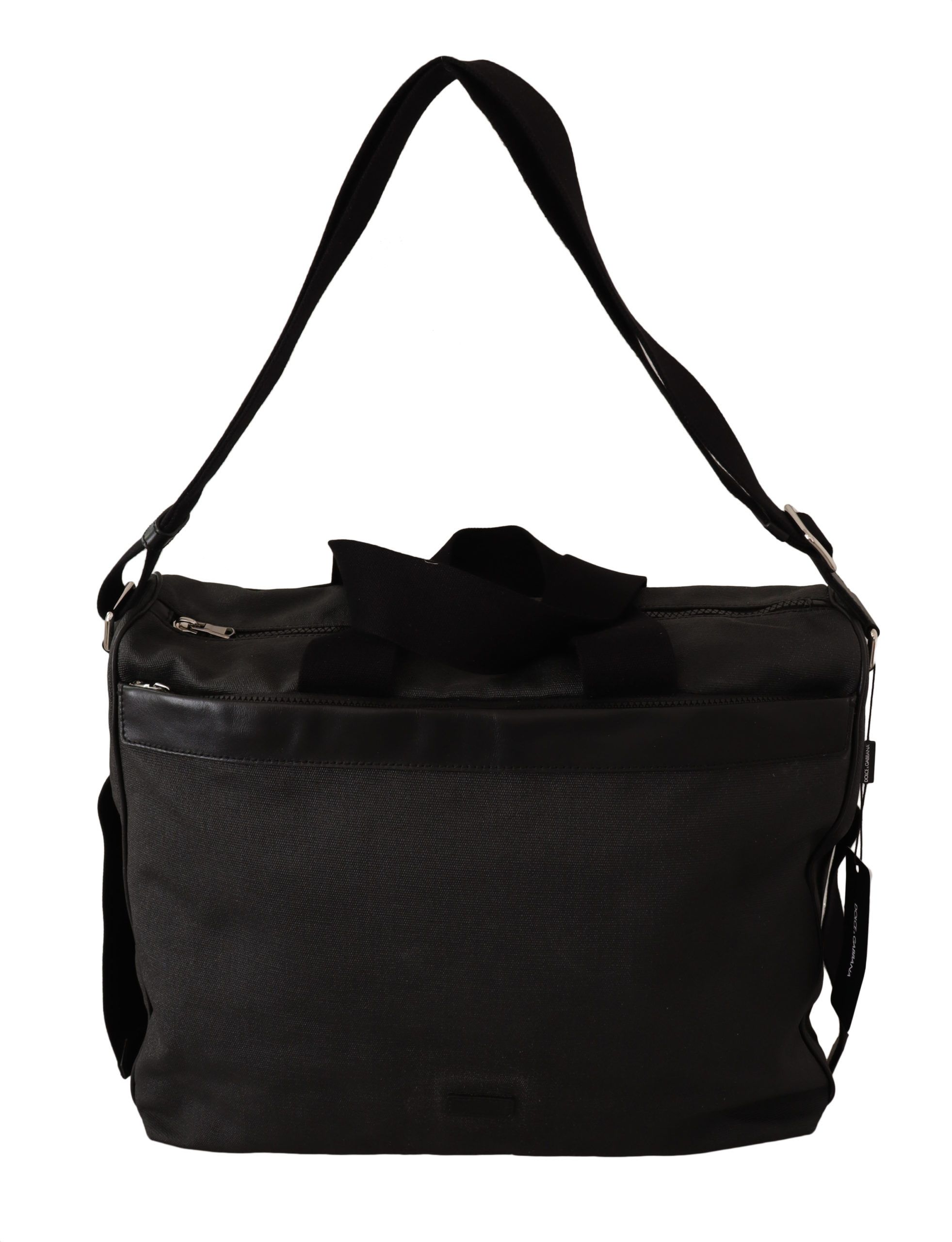 1585643.jpg Elegant Men's Denim & Leather Messenger Bag - Image 5