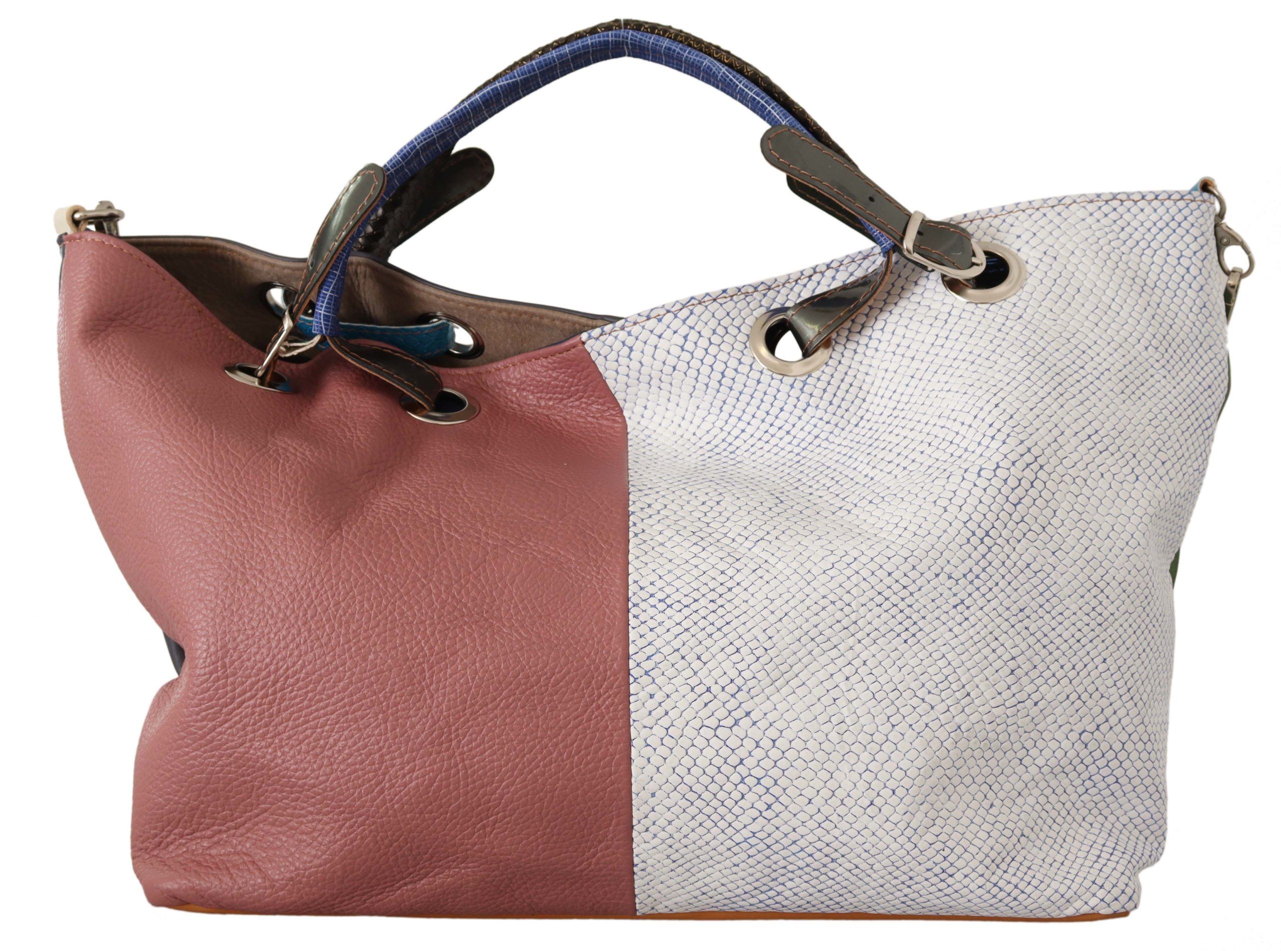 1585719.jpg Multicolor Leather Shoulder Tote Bag - Image 3