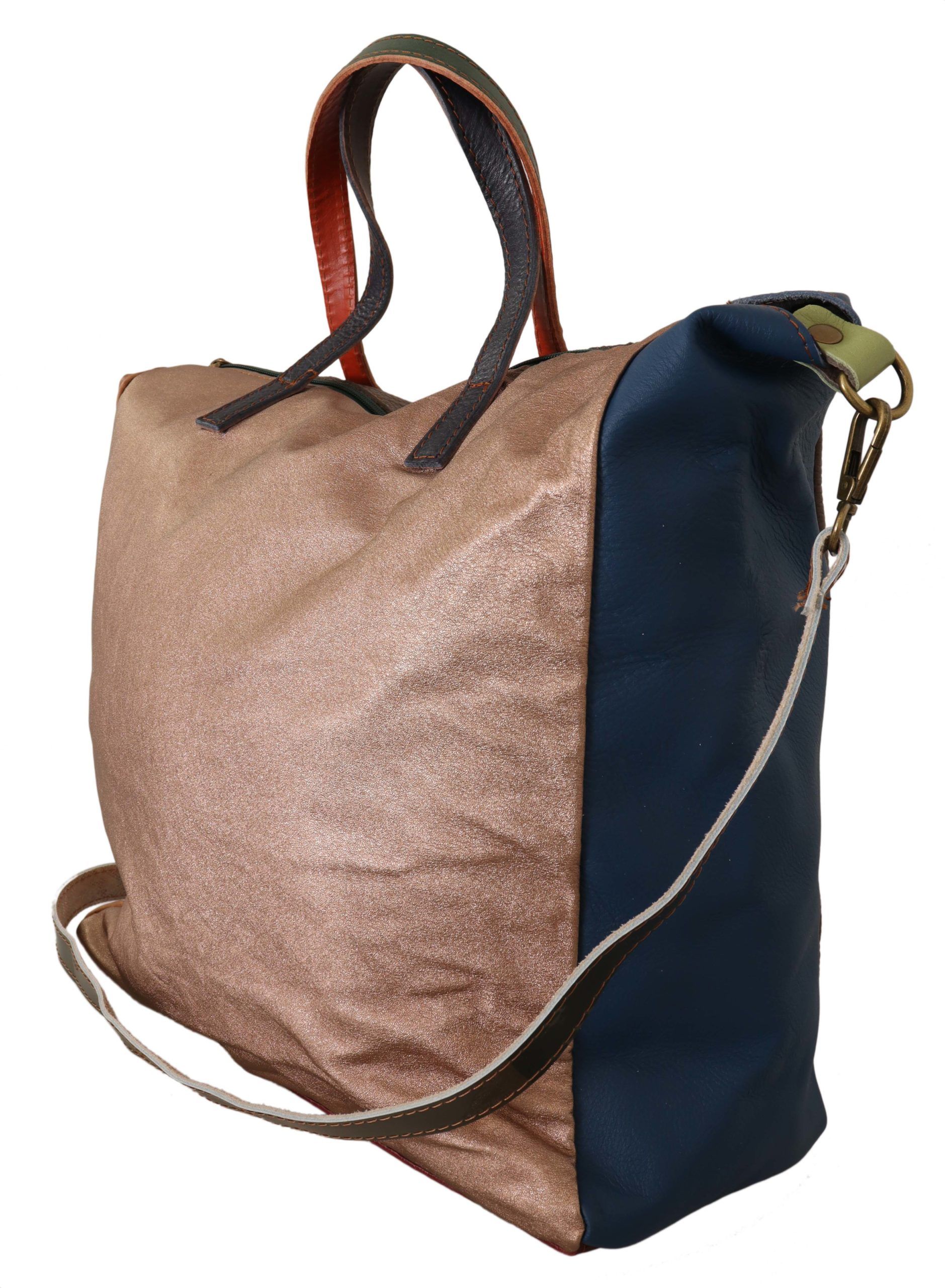 1585726.jpg Multicolor Leather Shoulder Tote Bag - Image 2