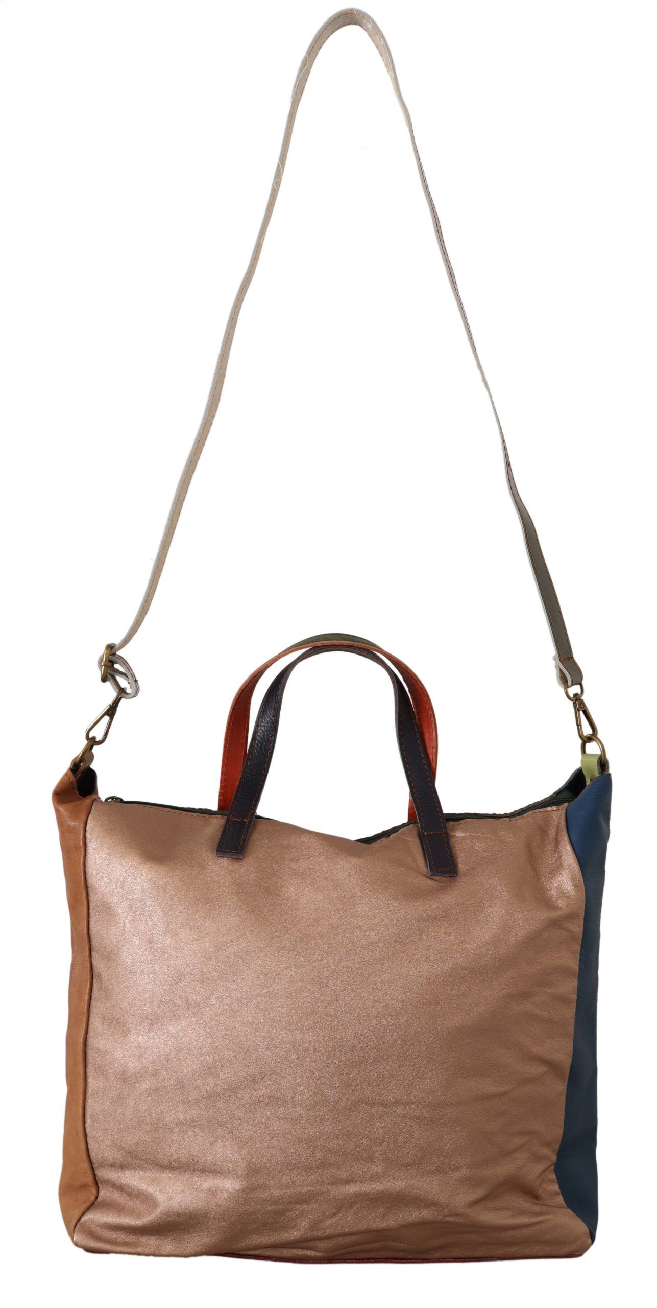 1585729.jpg Multicolor Leather Shoulder Tote Bag - Image 5