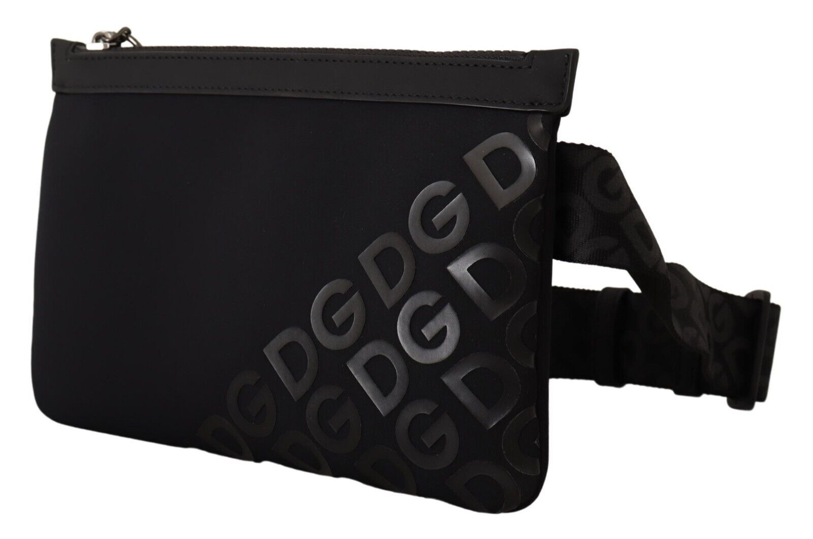1587508.jpg Sleek Black Monogram Neoprene Fanny Pack - Image 2