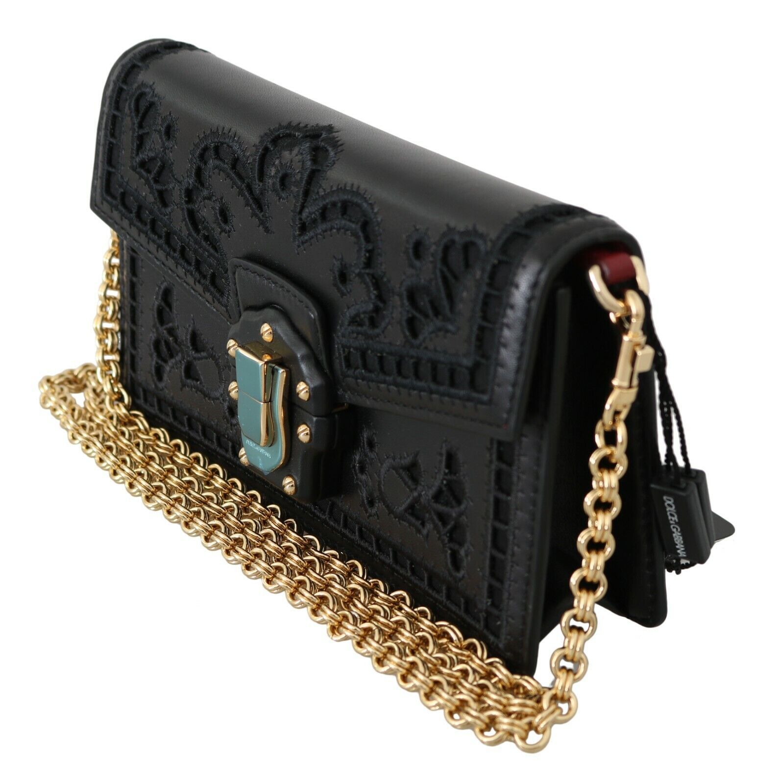 1587561.jpg Elegant Black Leather Shoulder Messenger Bag - Image 3