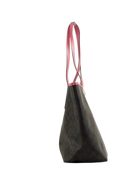 1592173.jpg Varsity Brown Watermelon Signature Canvas City Tote Handbag Purse - Image 3