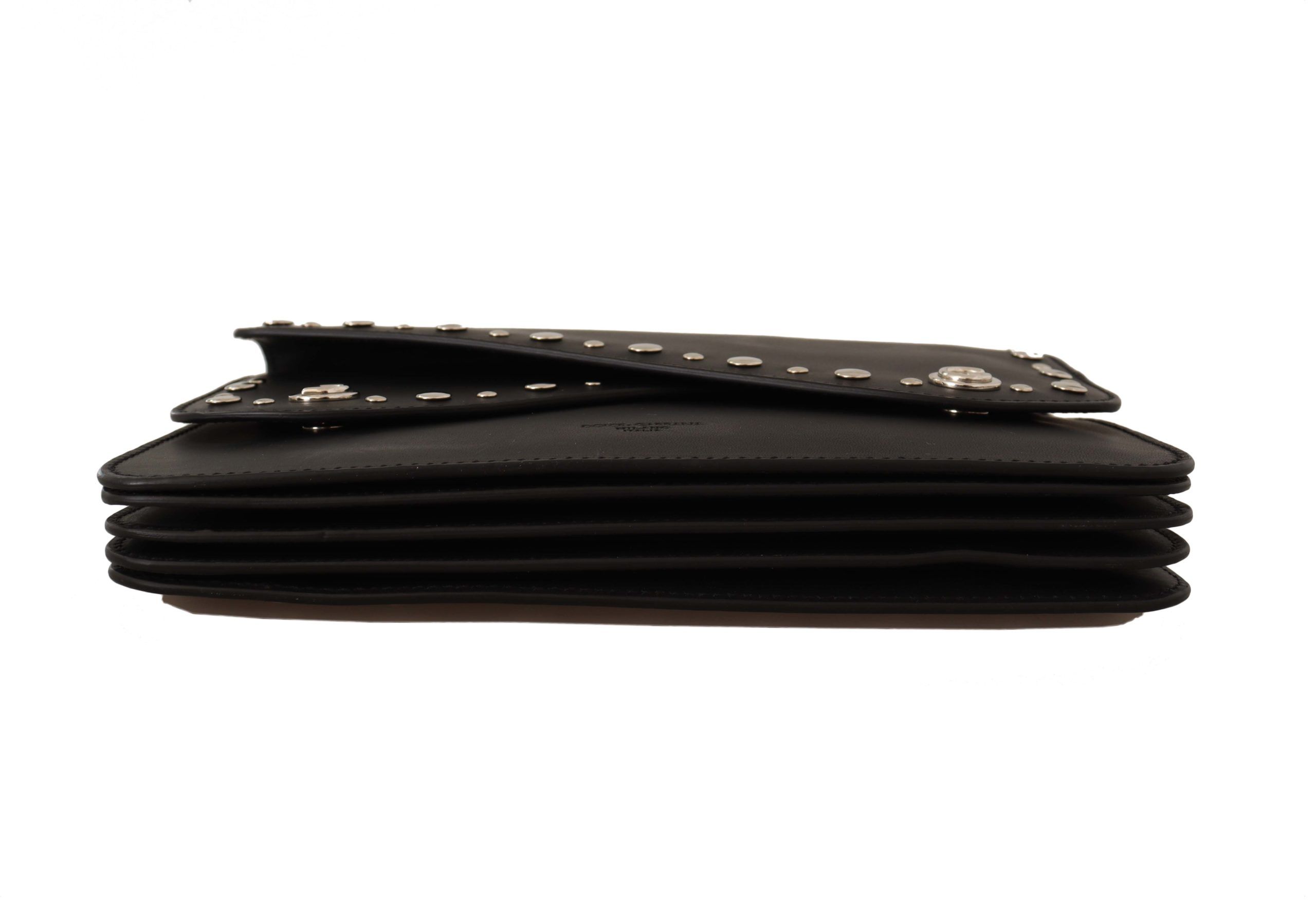 1601026.jpg Elegant Black Leather Shoulder Bag with Silver Detailing - Image 5