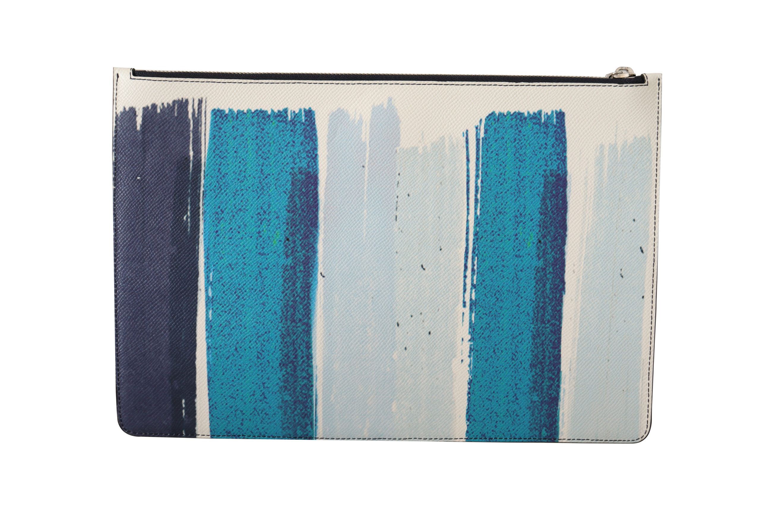 1601091.jpg Chic Striped Leather Document Bag - Image 2