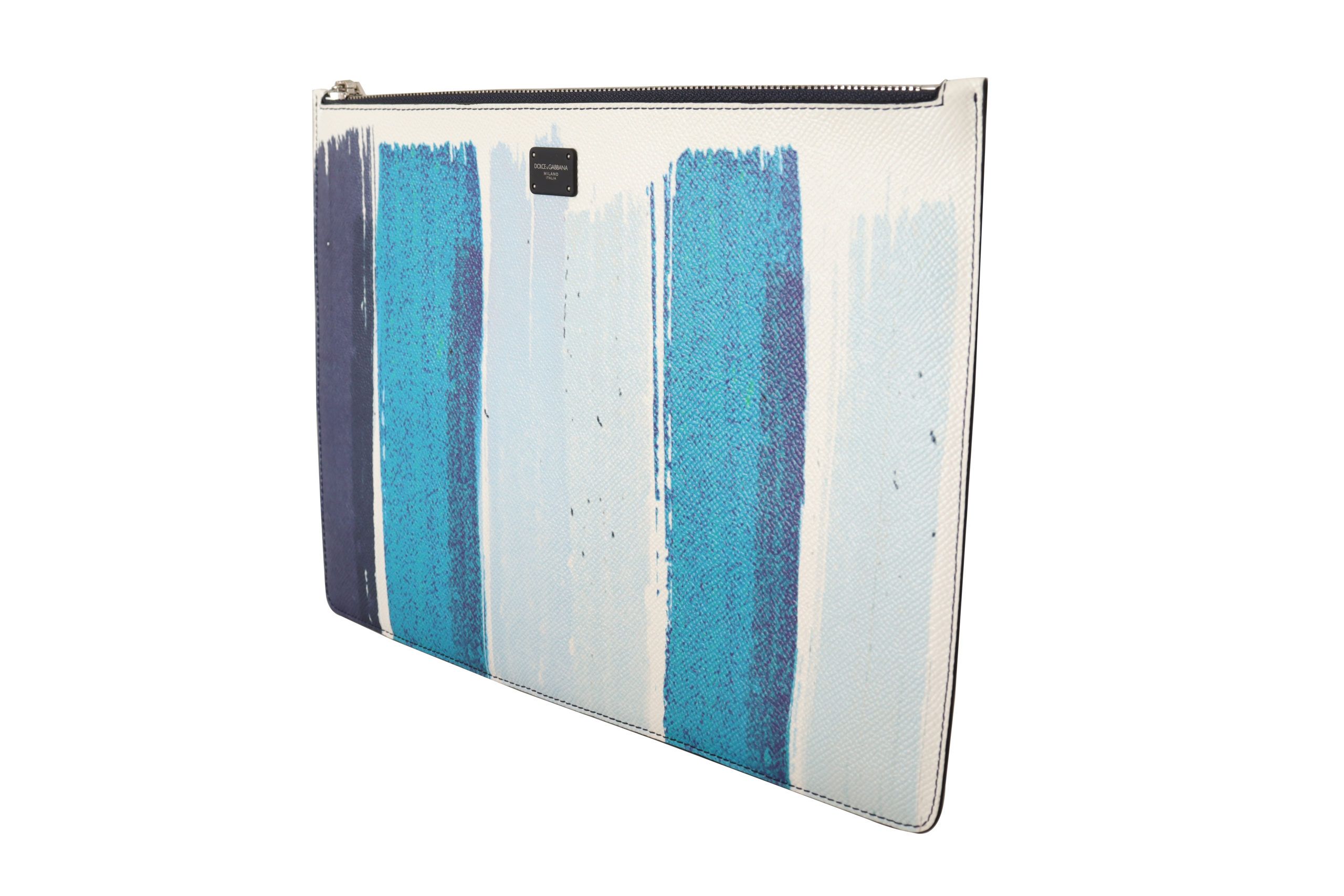 1601094.jpg Chic Striped Leather Document Bag - Image 4