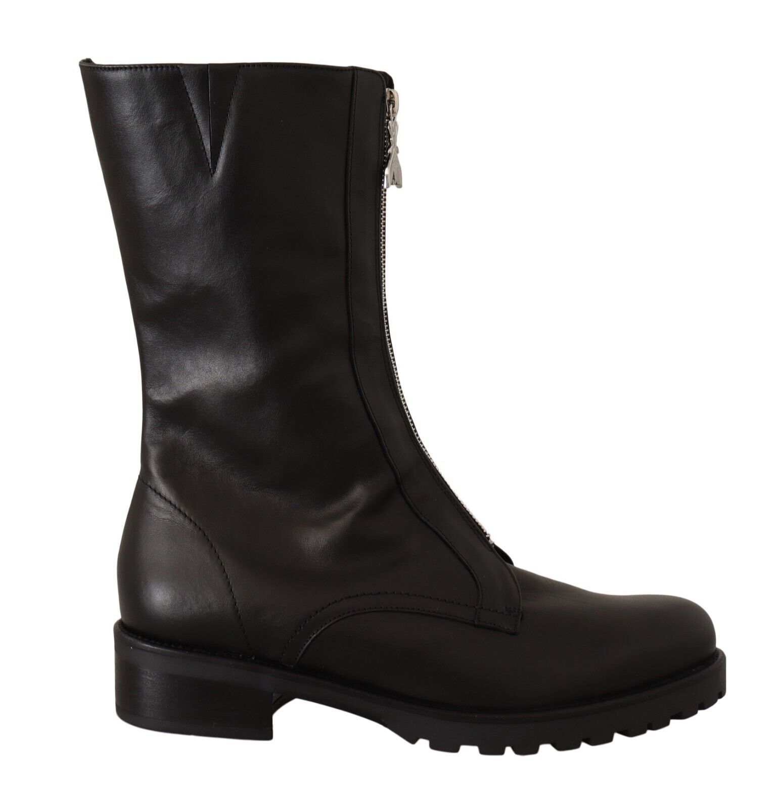 1601121.jpg Elegant Black Leather High Boots - Image 2