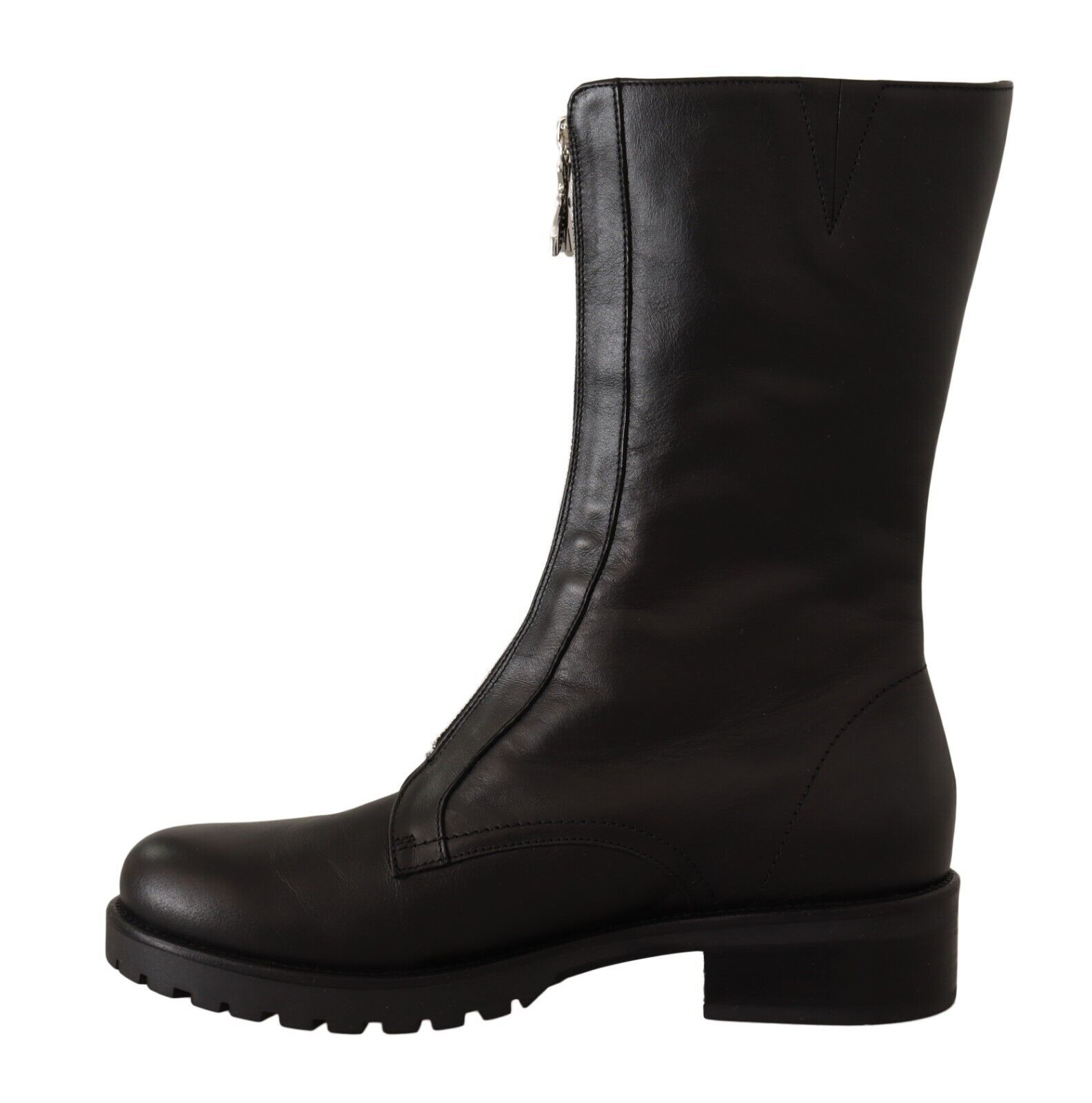 1601122.jpg Elegant Black Leather High Boots - Image 3