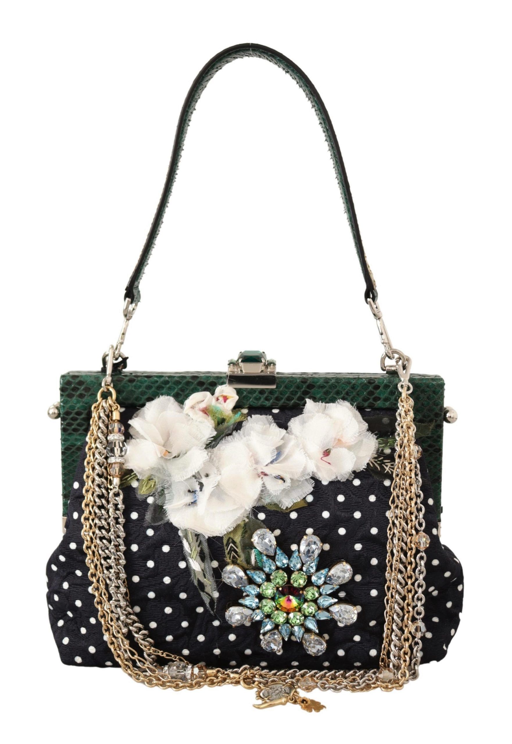 1601313.jpg Elegant Floral & Polka Dot Evening Clutch - Image 3