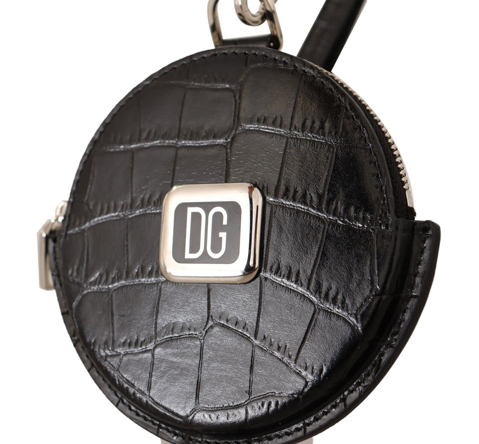 1601946.jpg Elegant Black Leather Coin Purse with Strap - Image 5