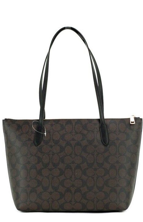 1602032.jpg Brown Black Signature Canvas Medium Shoulder Tote Handbag Purse - Image 2