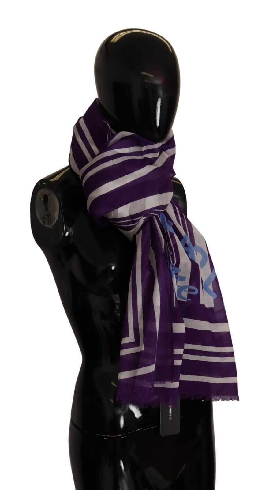 1606494.jpg Elegant Striped Logo Cotton Scarf - Image 3